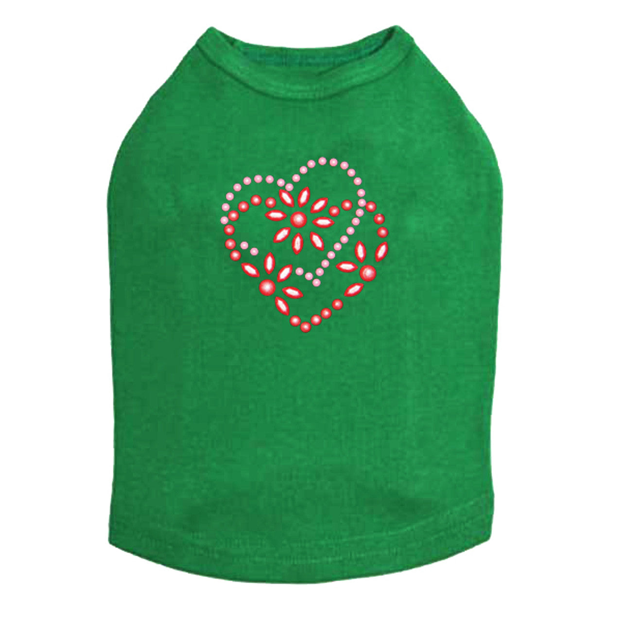 Pink & Red Flower Heart - Dog Tank