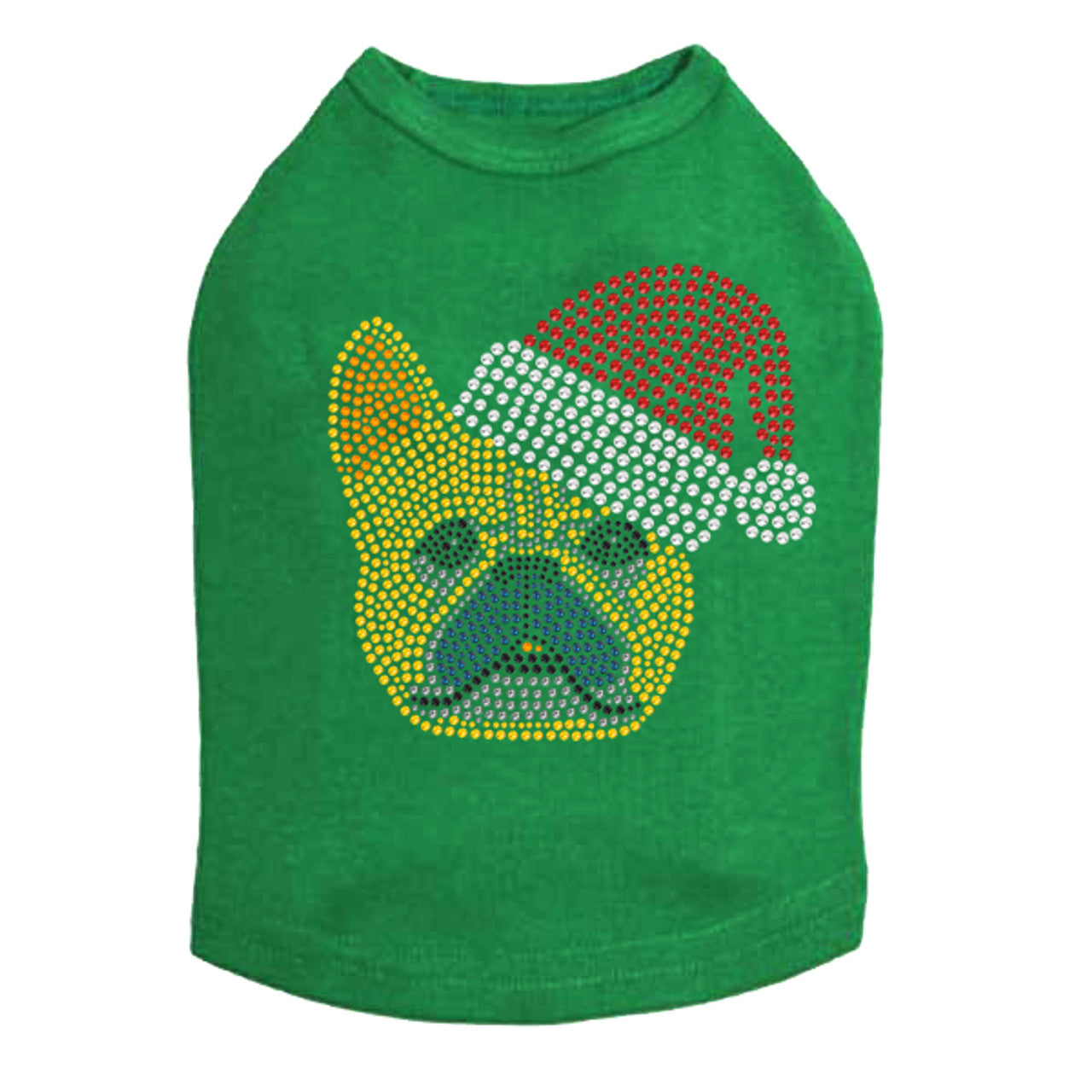 French Bull Dog with Santa Hat - Dog Tank