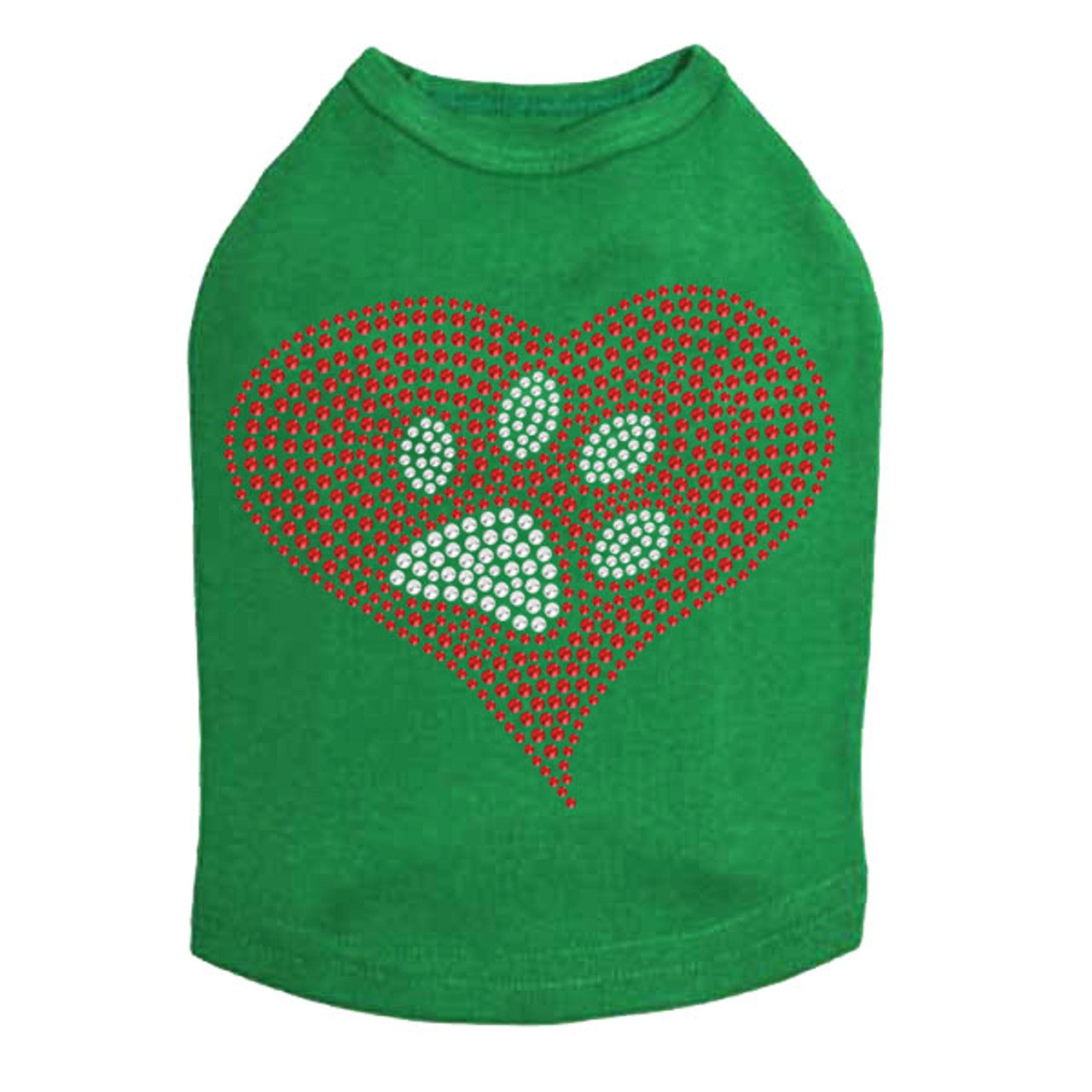 Red Heart with Paw 2 - Dog Tank