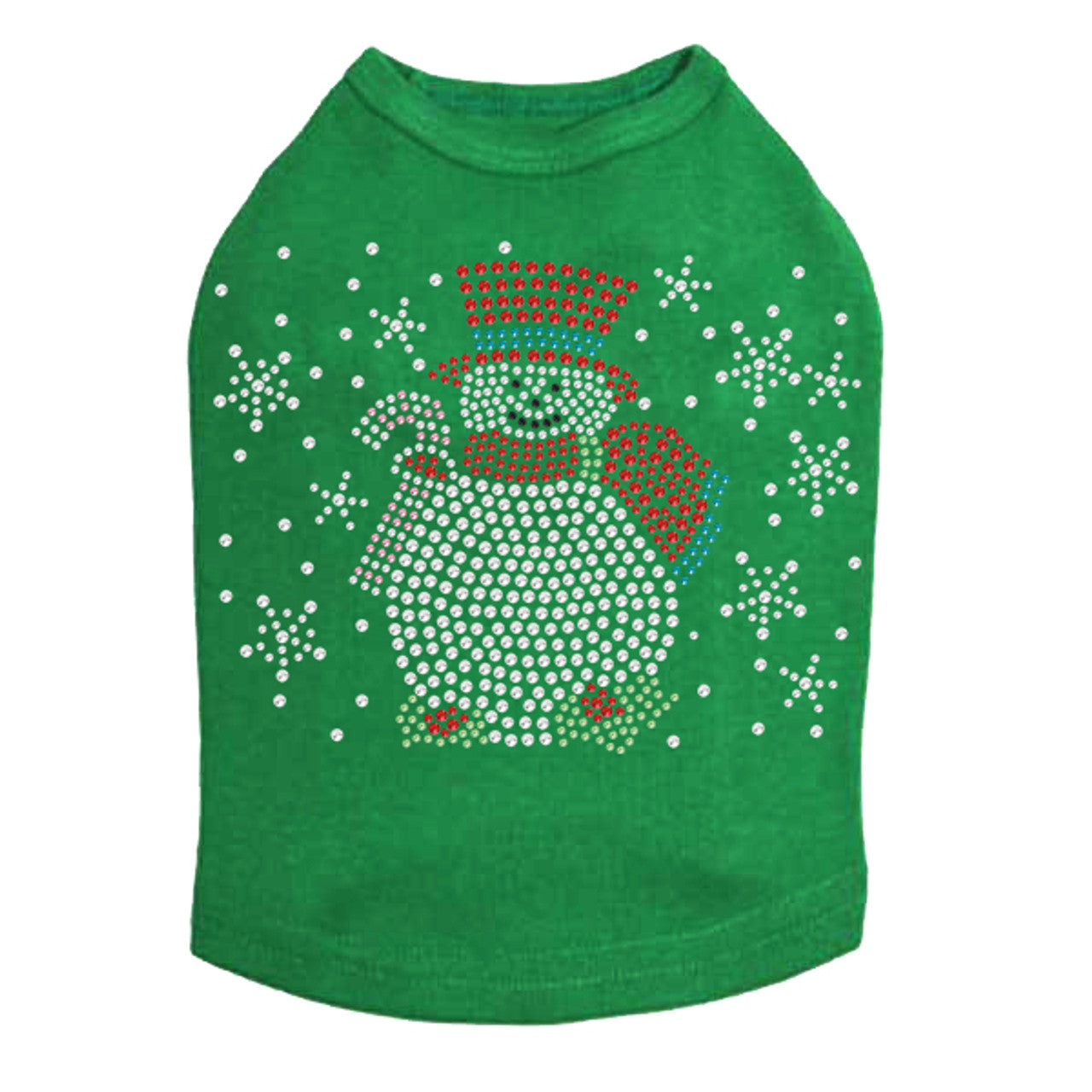 Snowman with Snowflakes & Candy Canes - Dog Tank