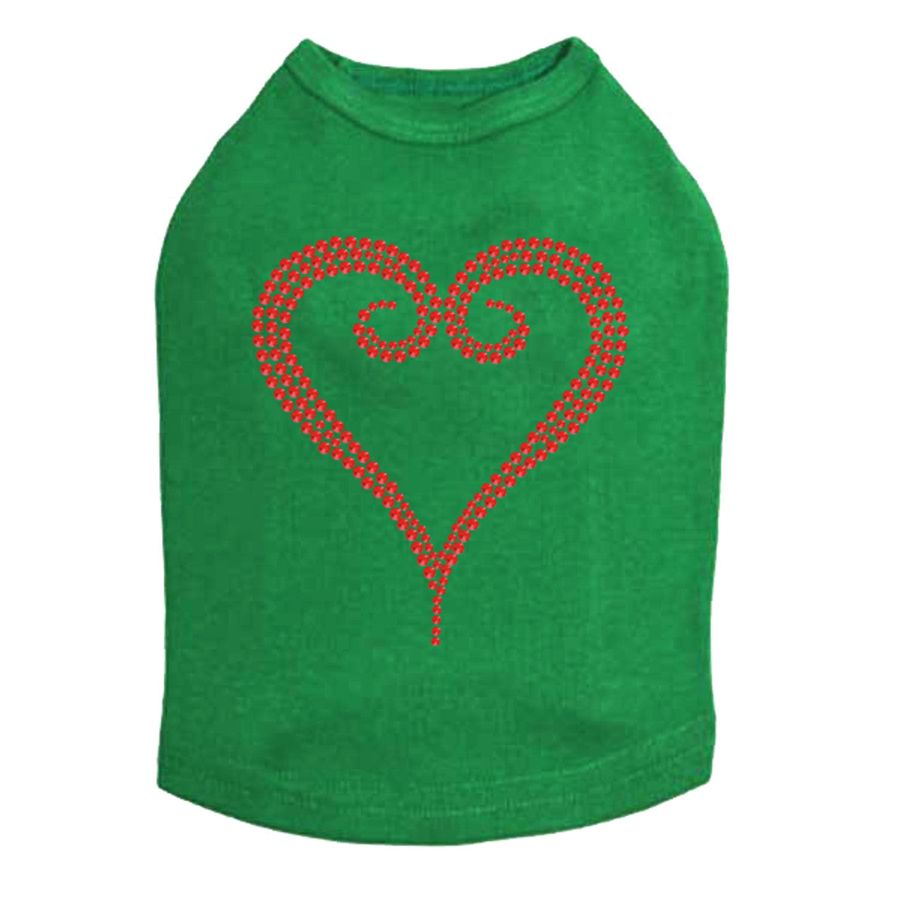 Red Rhinestone Heart - Dog Tank