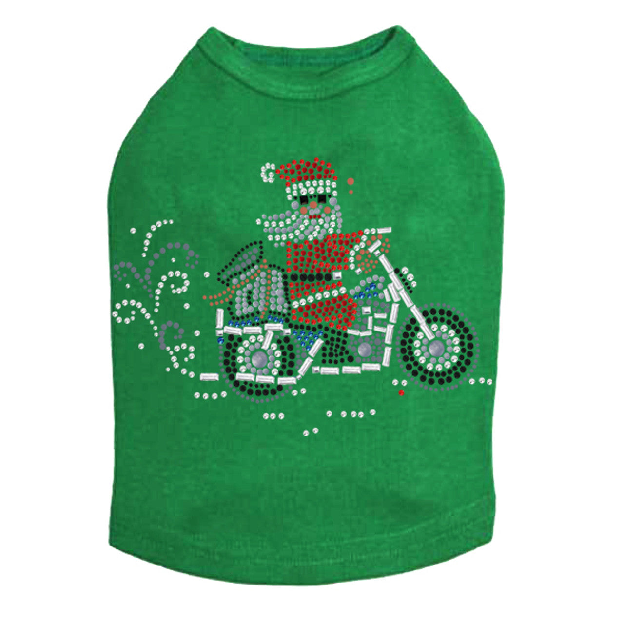 Santa on Motorcycle - Dog Tank
