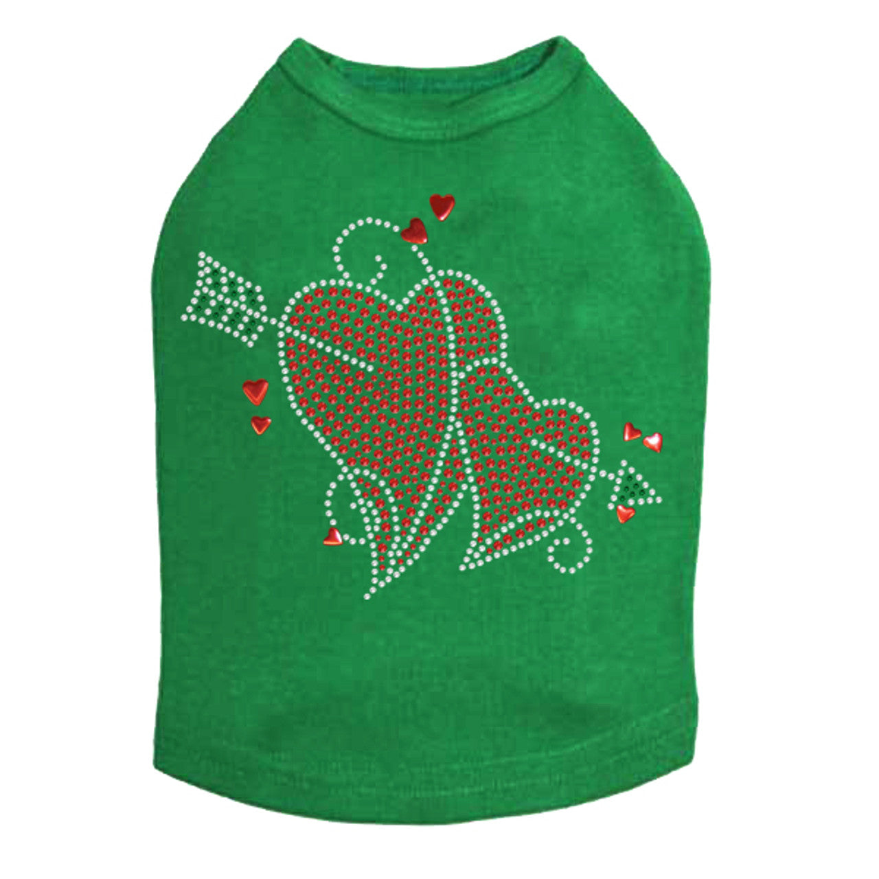 Red Rhinestone Hearts with Arrow - Dog Tank