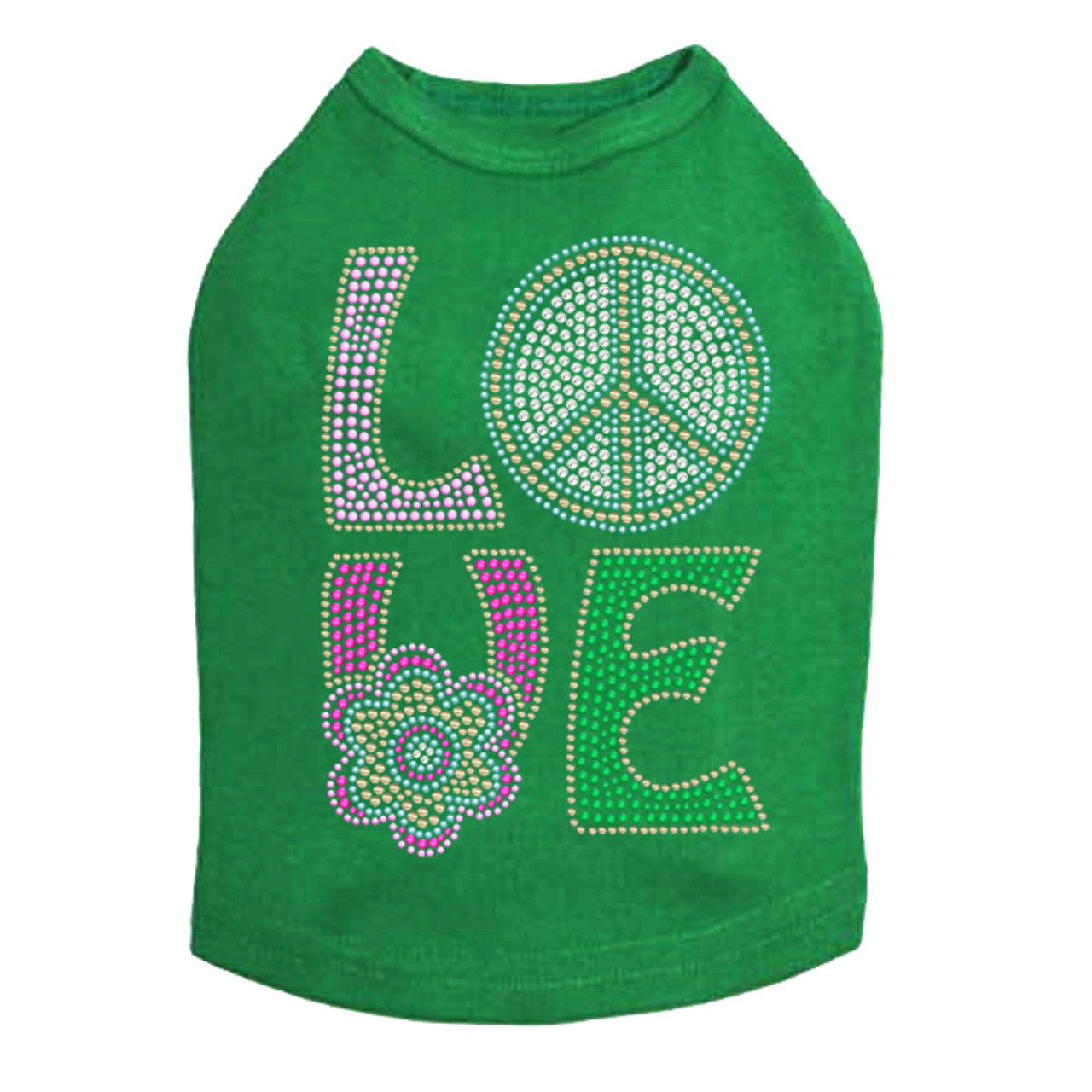 Love with Peace Sign & Flower - Dog Tank