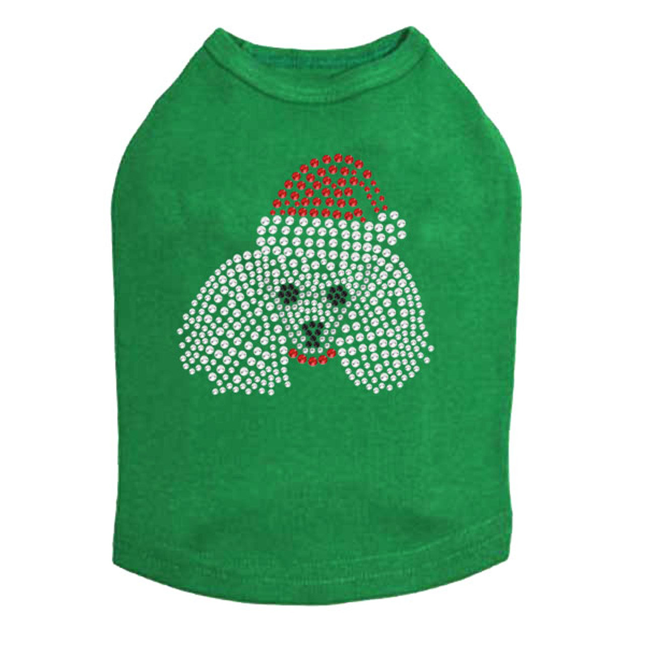 Poodle Face with Santa Hat - Dog Tank