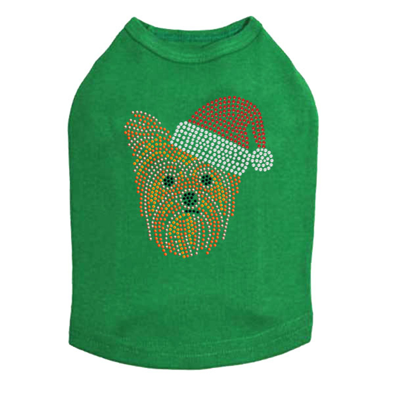 Yorkie Face 2 with Santa Hat - Dog Tank