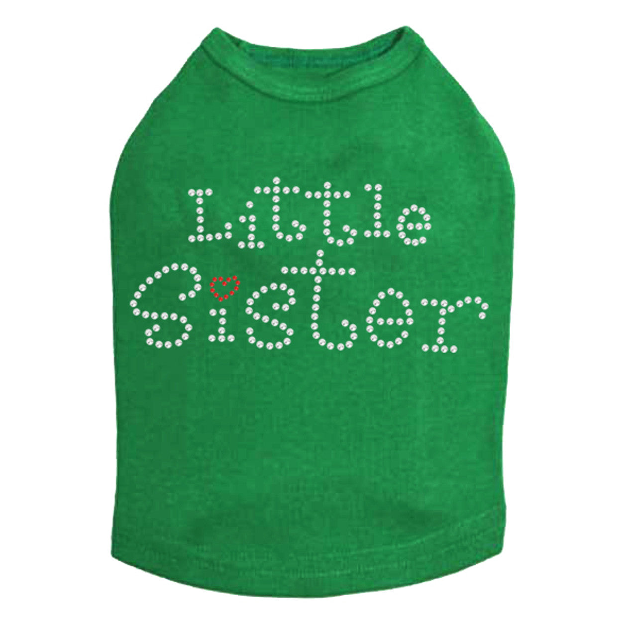 Little Sister with Red Heart - Dog Tank