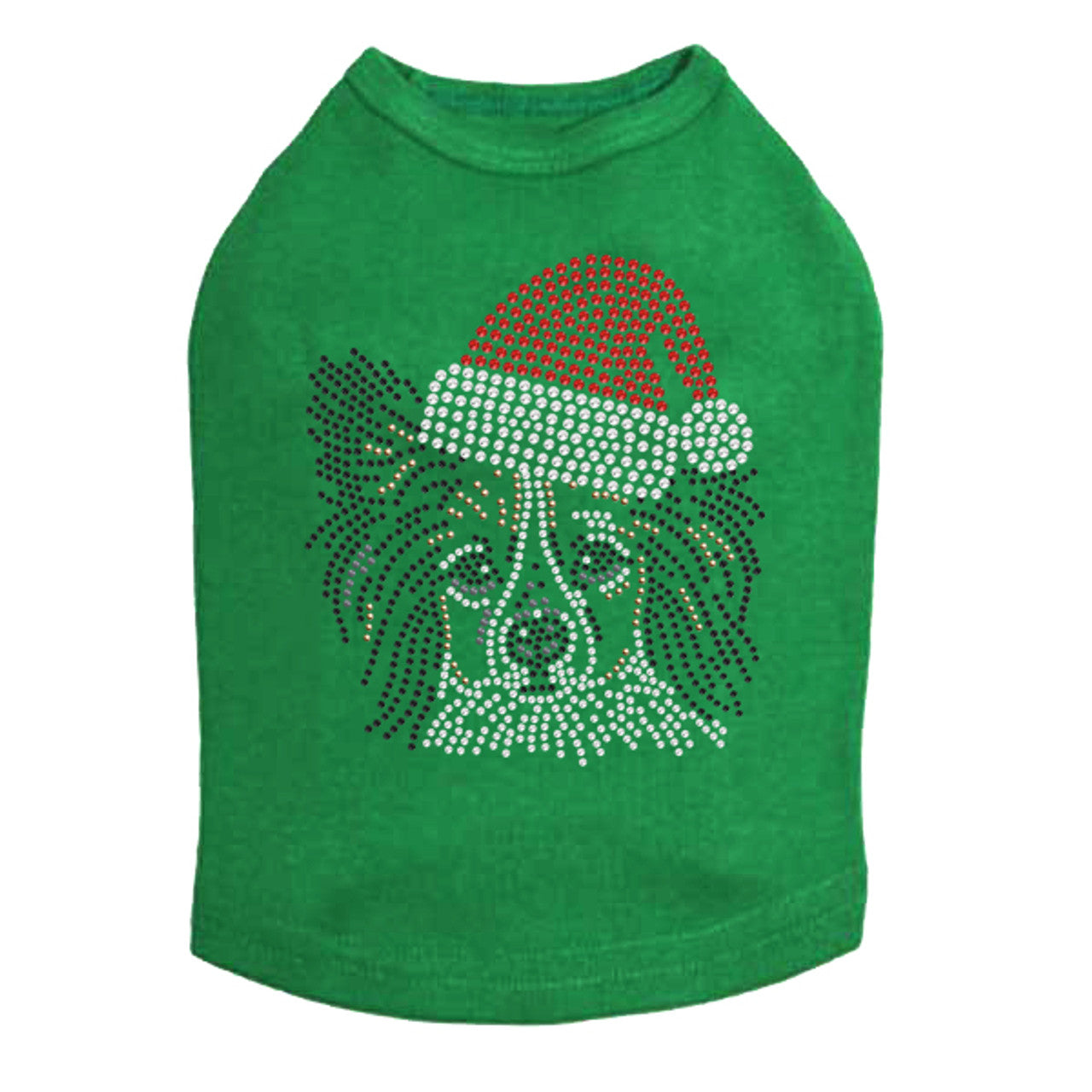 Papillon with Santa Hat - Dog Tank