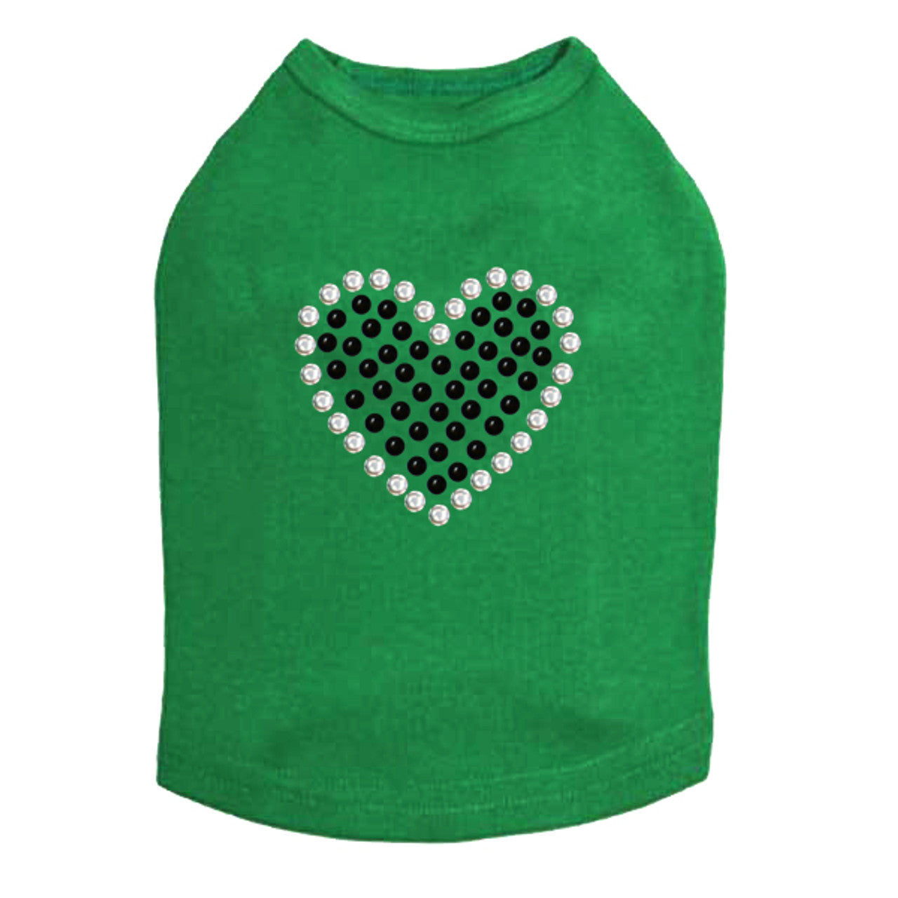 Black Rhinestone Heart - Dog Tank