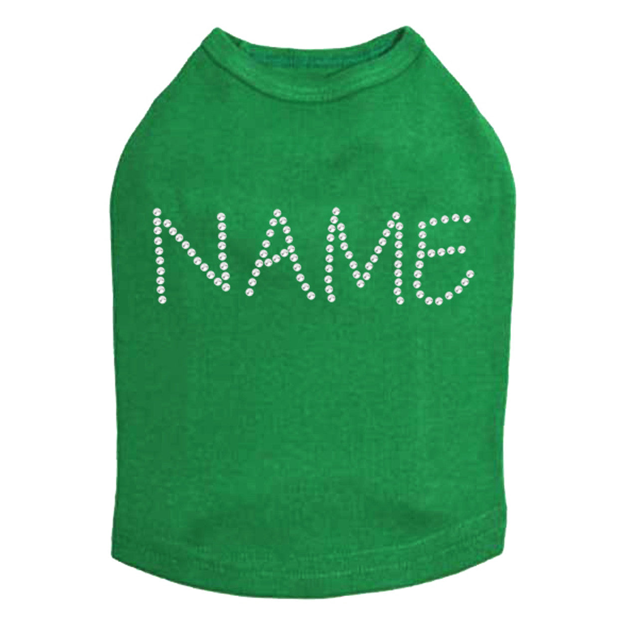 Custom Name or Phrase - Clear Rhinestones - Dog Tank