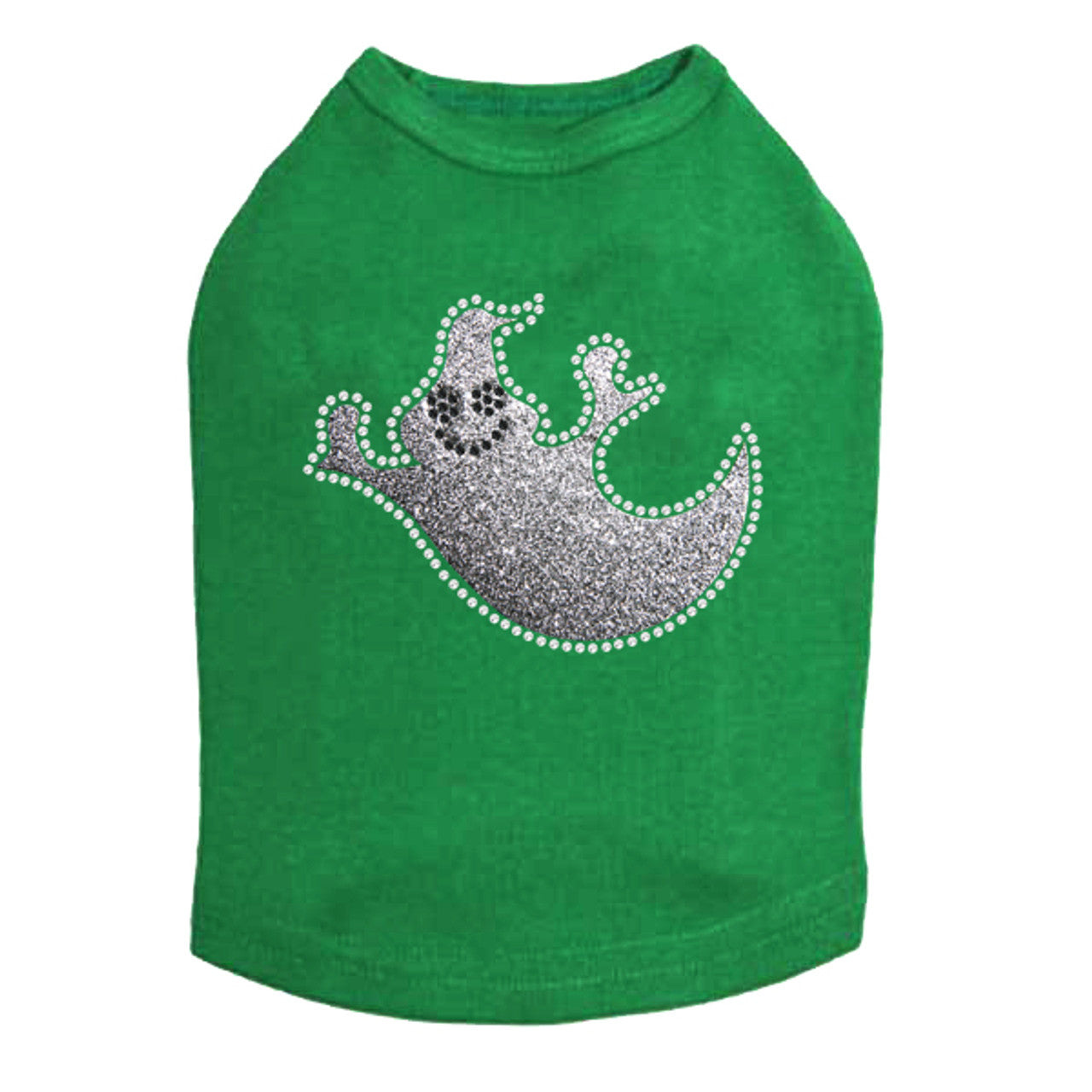Silver Glitter Ghost - Dog Tank