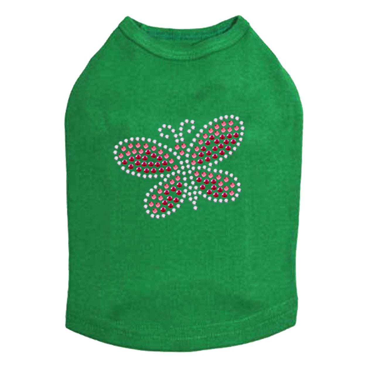 Pink Rhinestone & Rhinestud Butterfly - Dog Tank