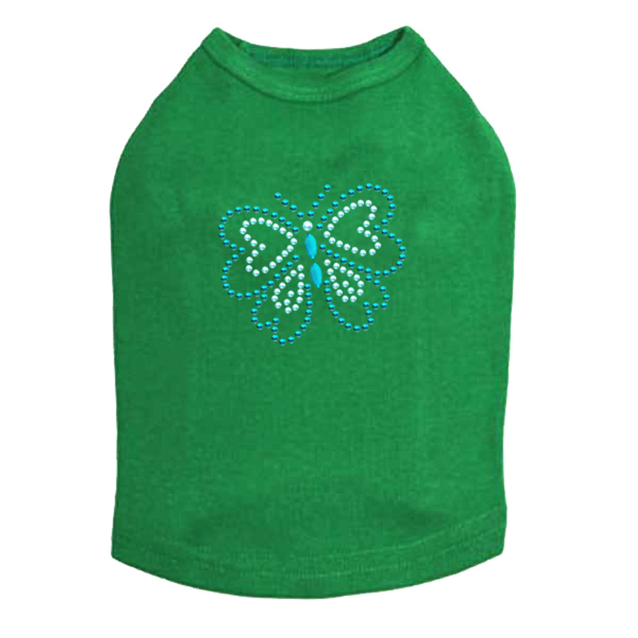 Blue Rhinestud Butterfly - Dog Tank