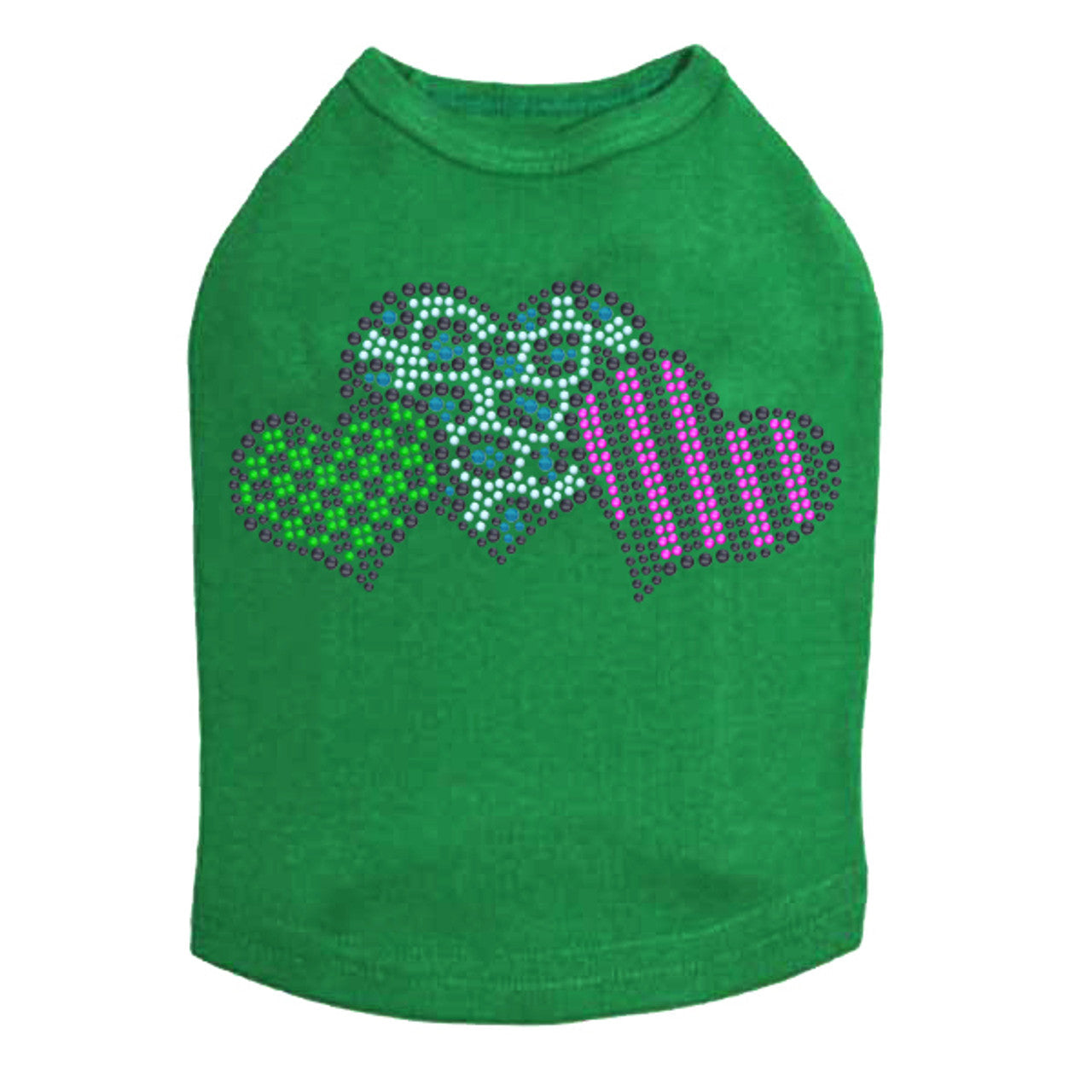 Leopard, Checks, & Stripes Multicolor Hearts - Dog Tank