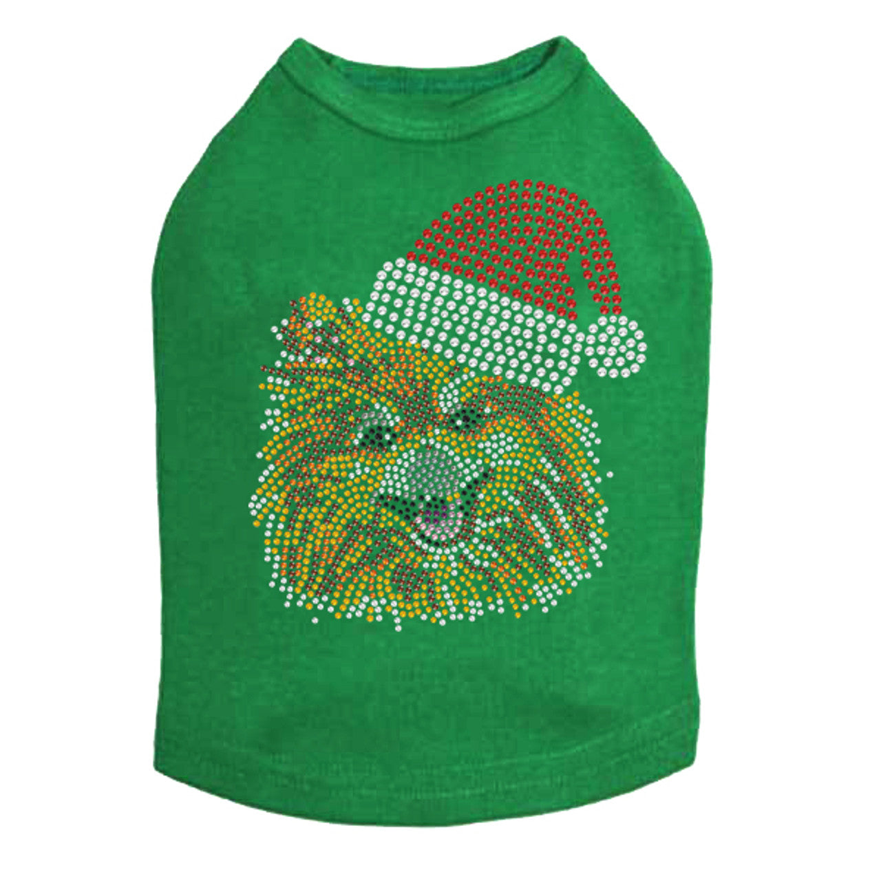 Pomeranian with Santa Hat - Dog Tank