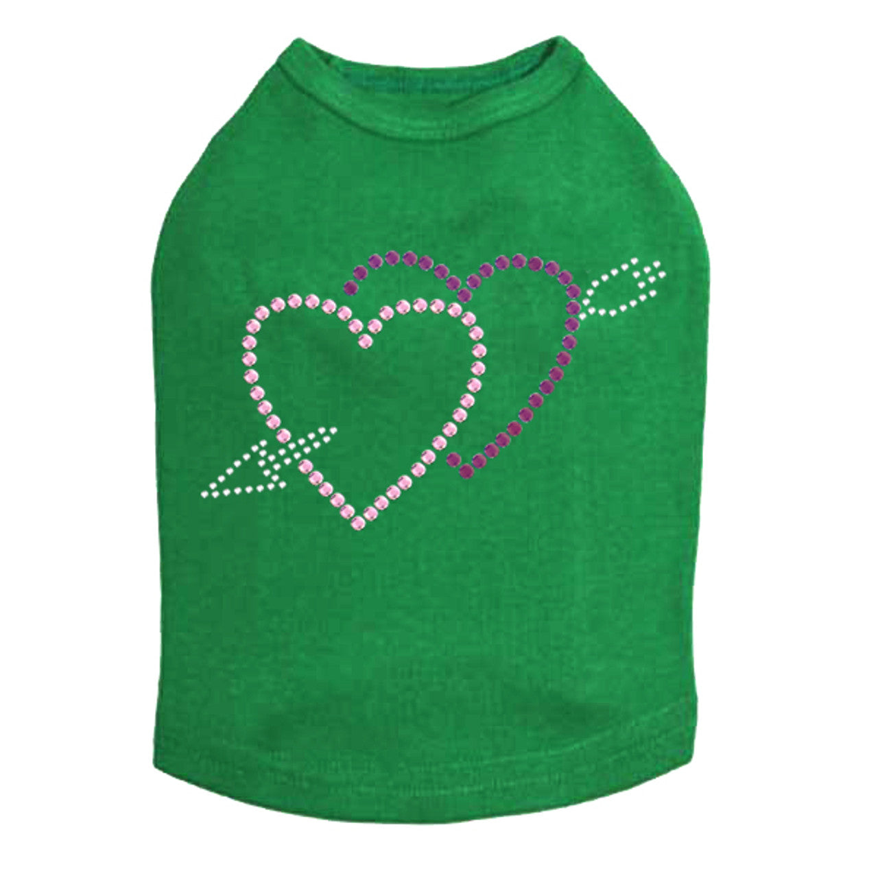 Pink & Purple Hearts with Arrow - Dog Tank