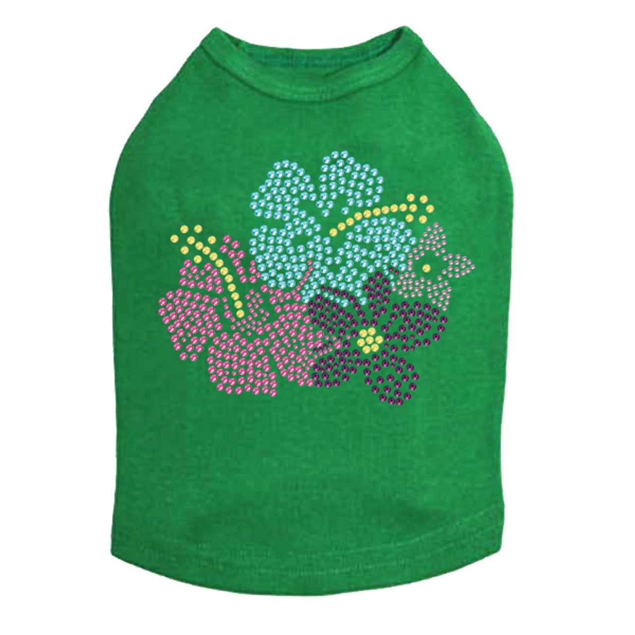 Pink, Blue & Purple Hibiscus - Dog Tank