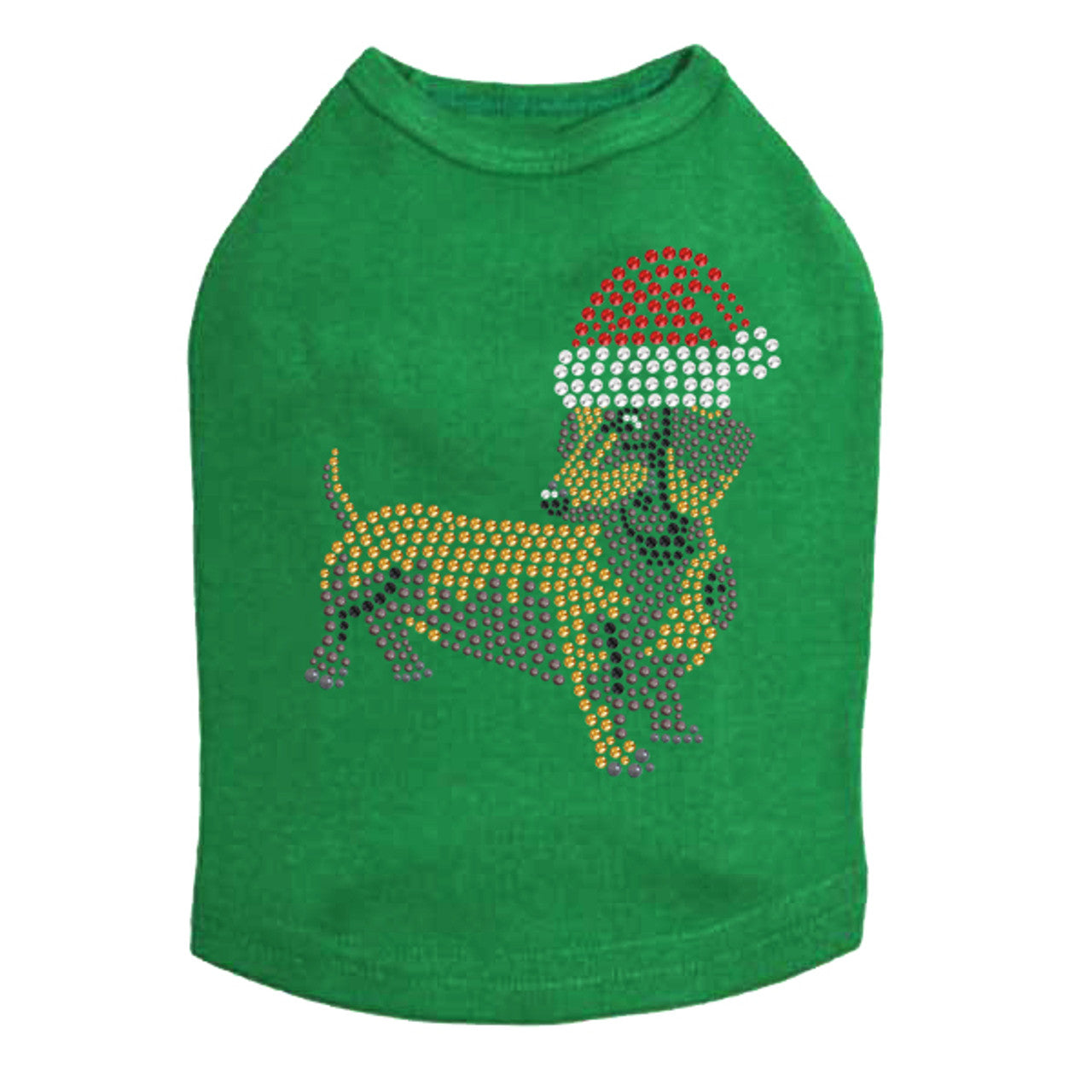 Dachshund 2 with Santa Hat - Dog Tank