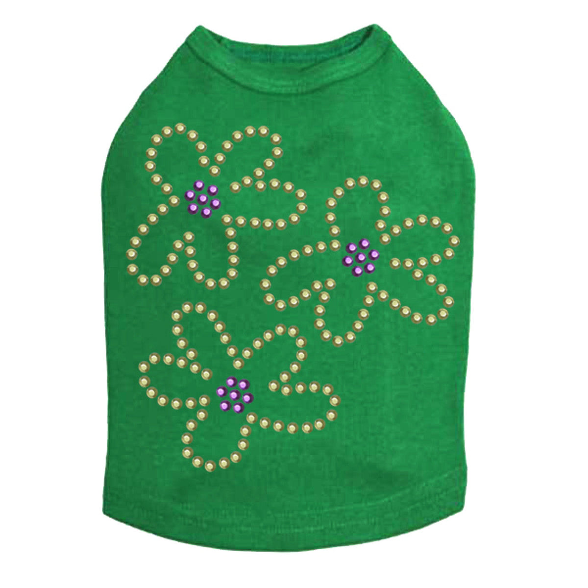 Three Lime Flowers - Dog Tank