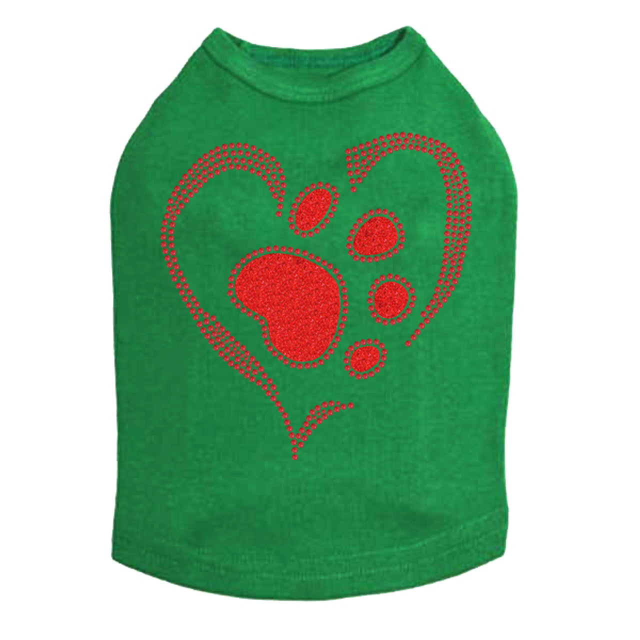 Red Paw Heart - Dog Tank