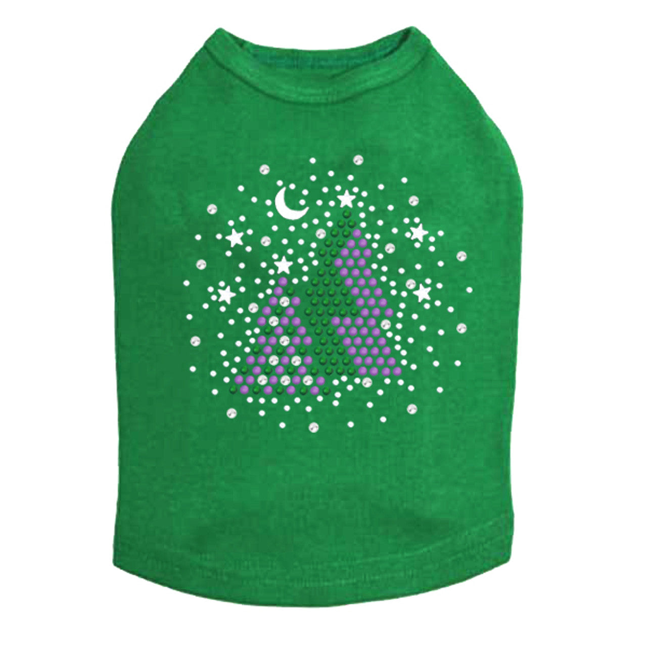 Purple & Green Christmas Trees with Snowflakes - Dog Tank
