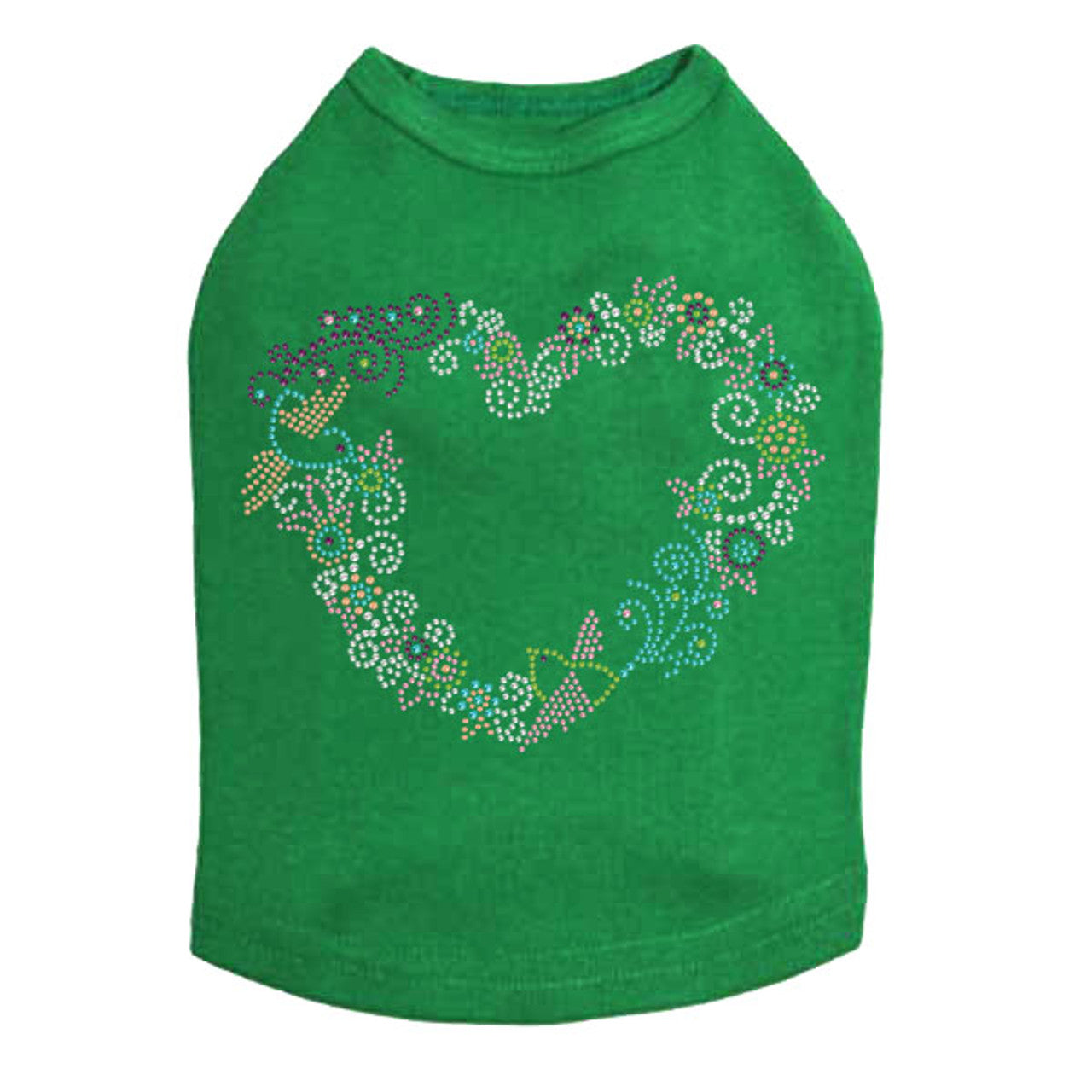 Spring Flower & Bird Heart - Dog Tank