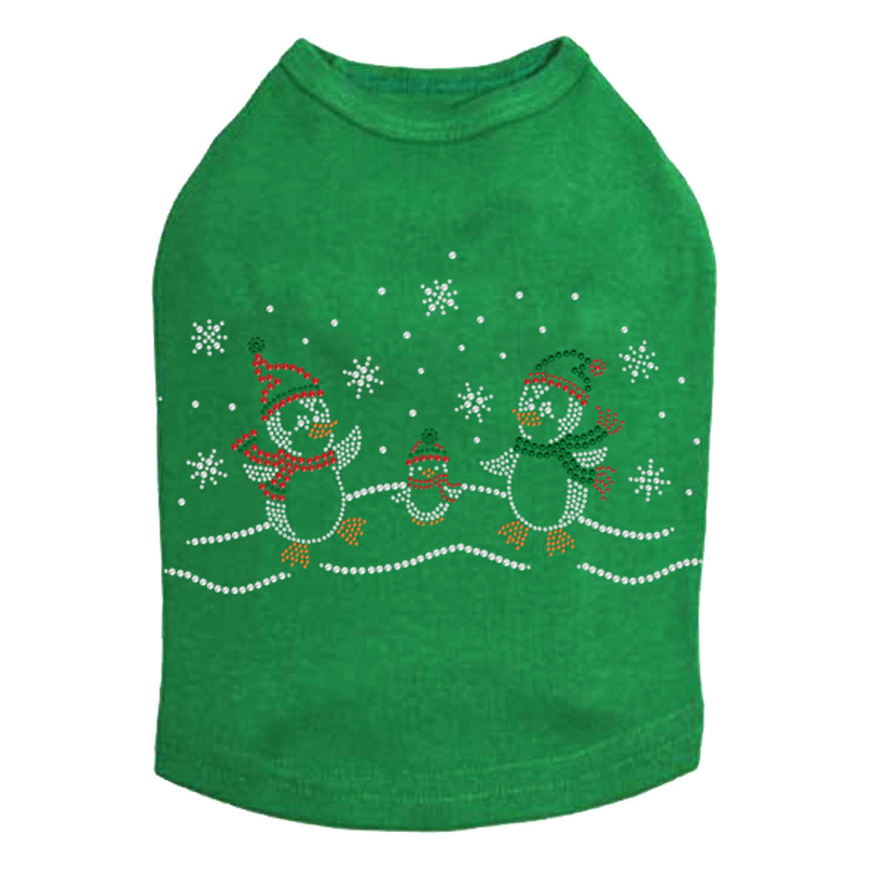 Penguin Family with Snowflakes - Dog Tank