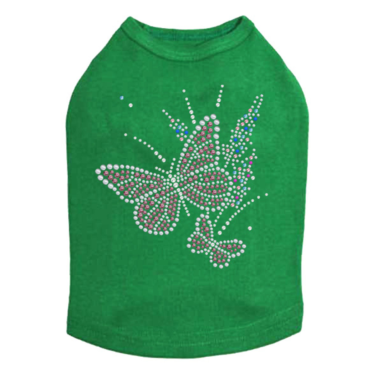 Pink Butterfly with Flowers - Dog Tank