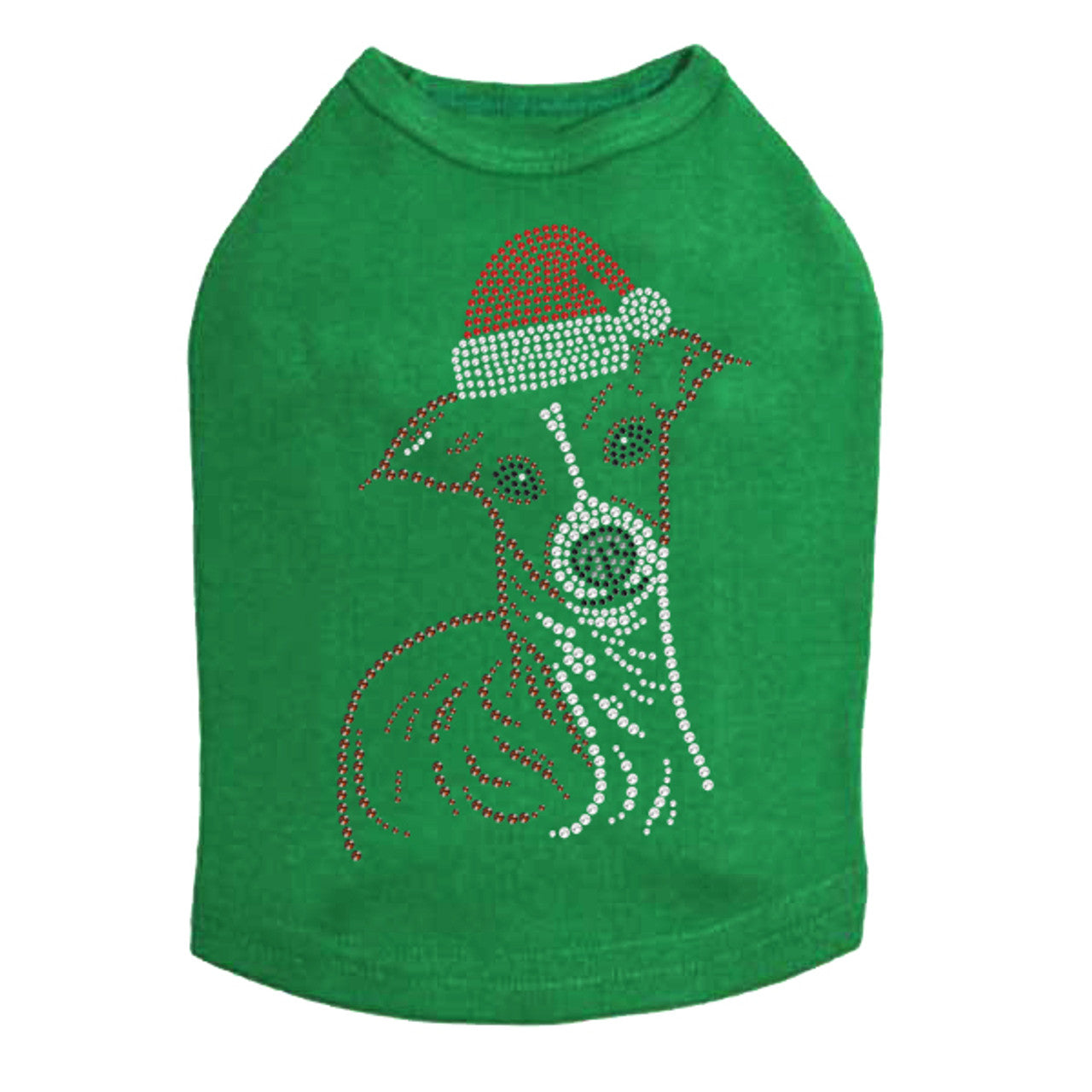 Italian Greyhound Face with Santa Hat - Dog Tank
