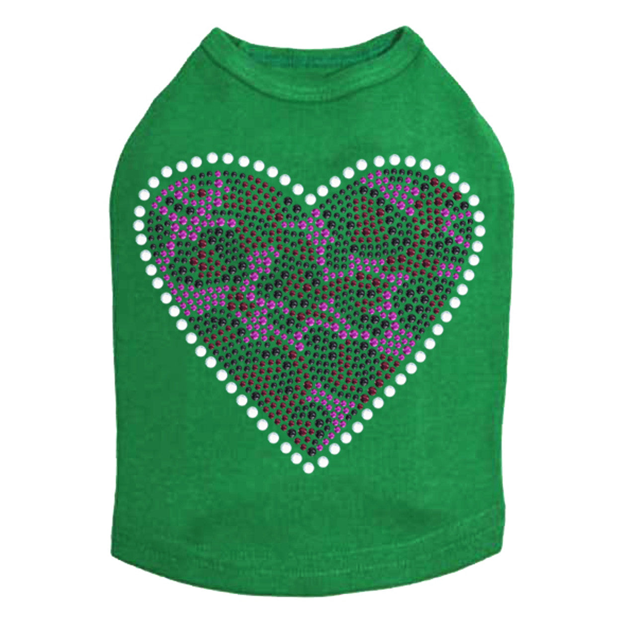 Fuchsia Leopard Heart - Dog Tank