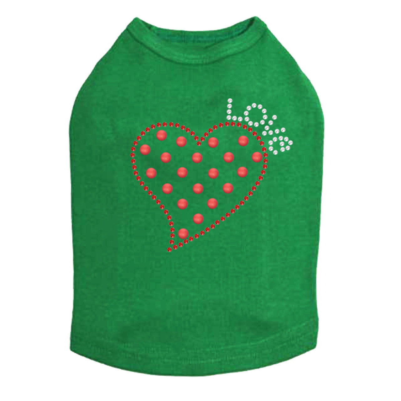 Small Love Polka Dot Heart - Dog Tank
