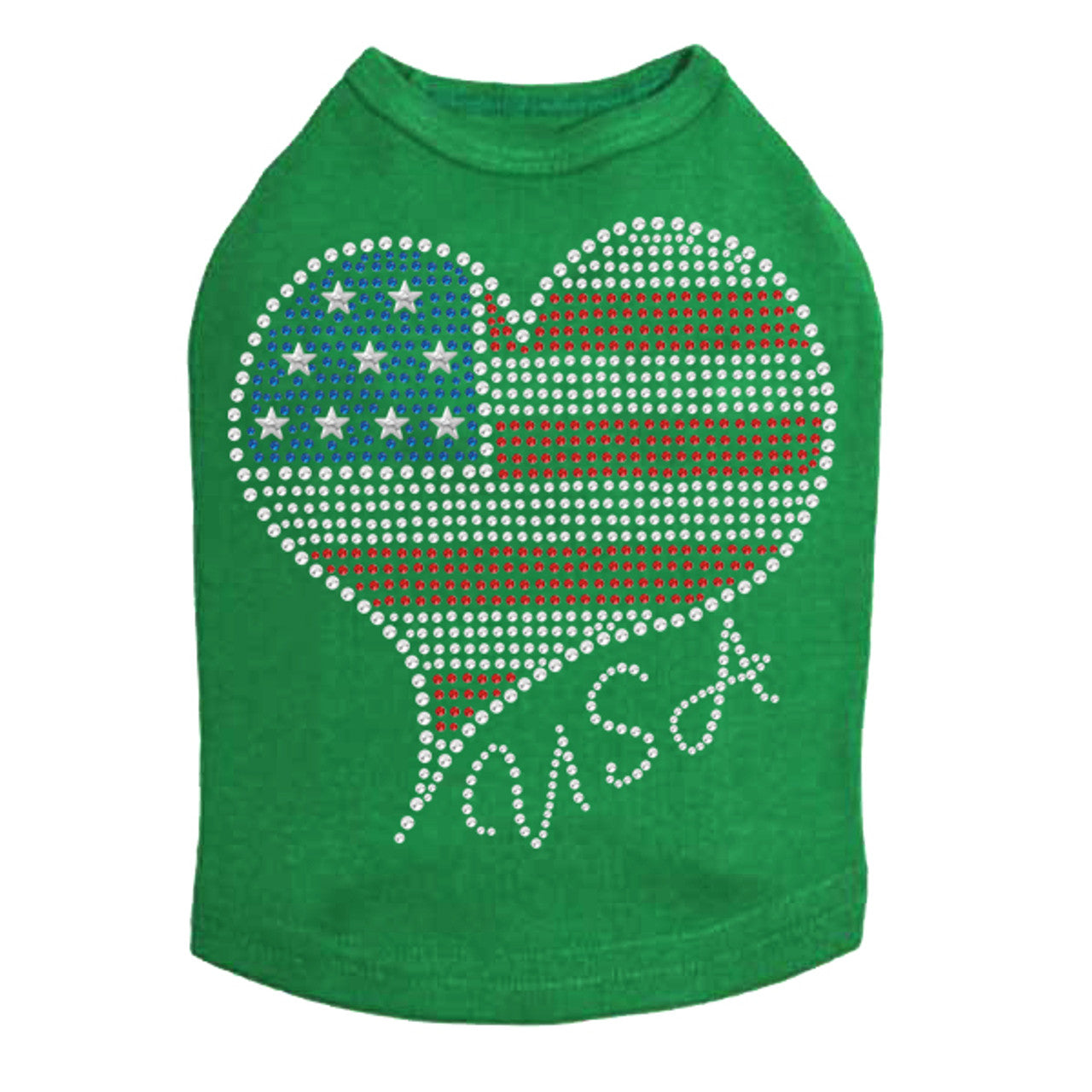 Patriotic American Heart 3 - Dog Tank