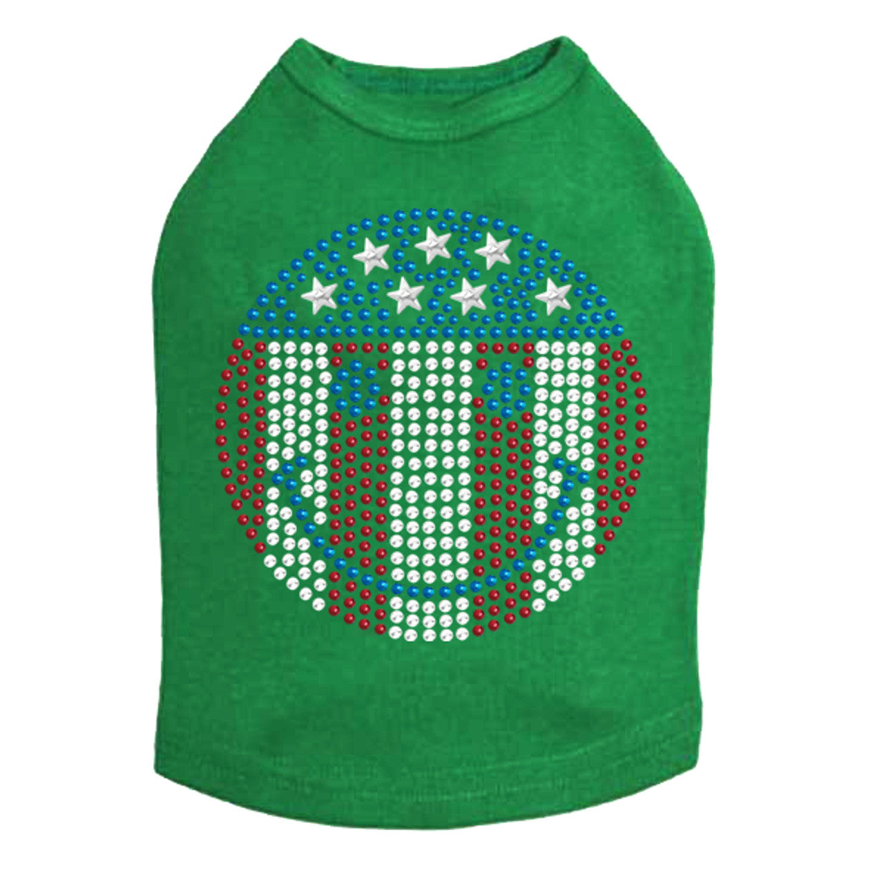 Happy Face Red, White, & Blue - Dog Tank