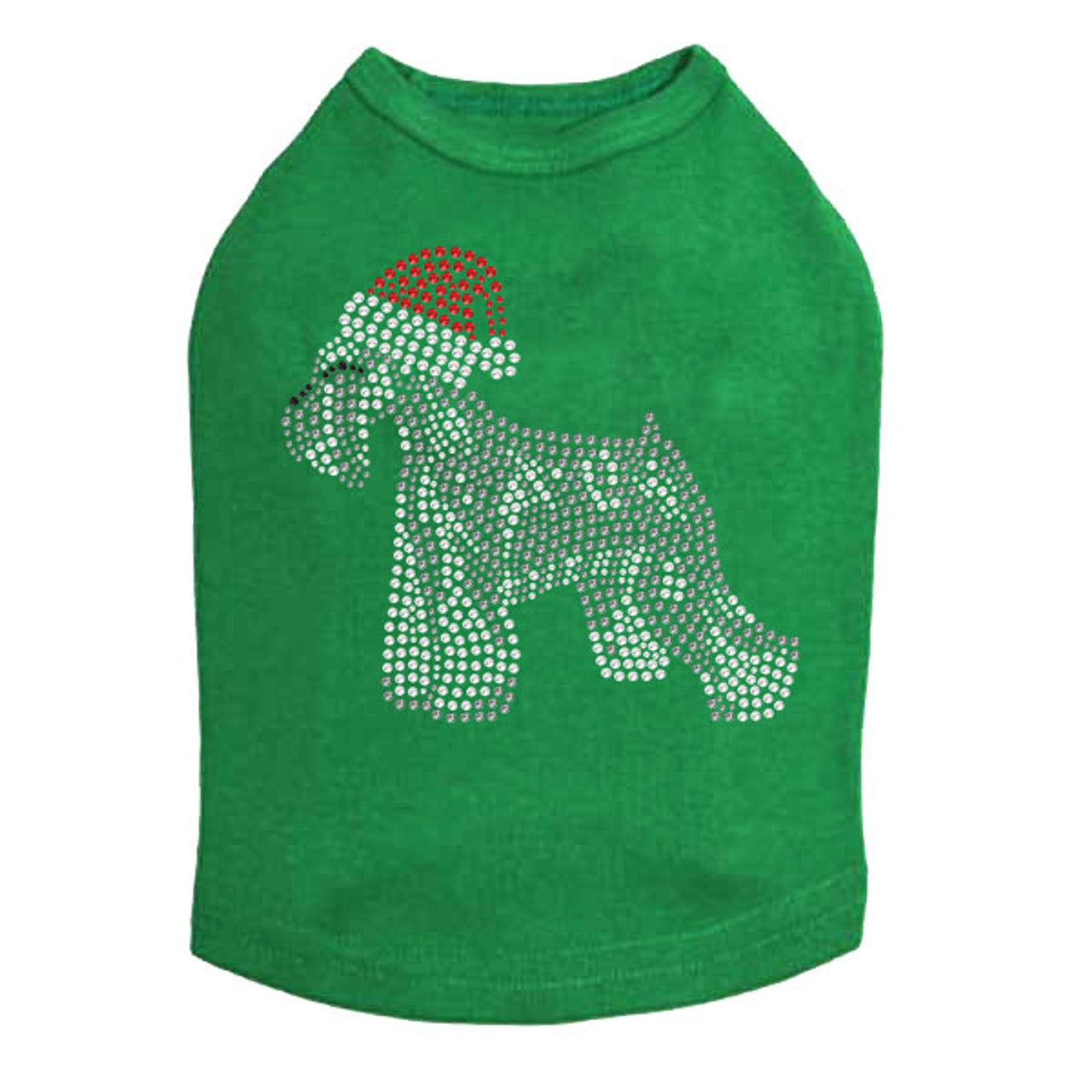 Schnauzer with Santa Hat - Dog Tank