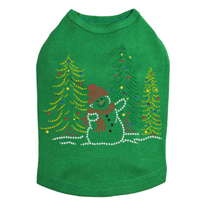 Snowman in Trees - Dog Tank