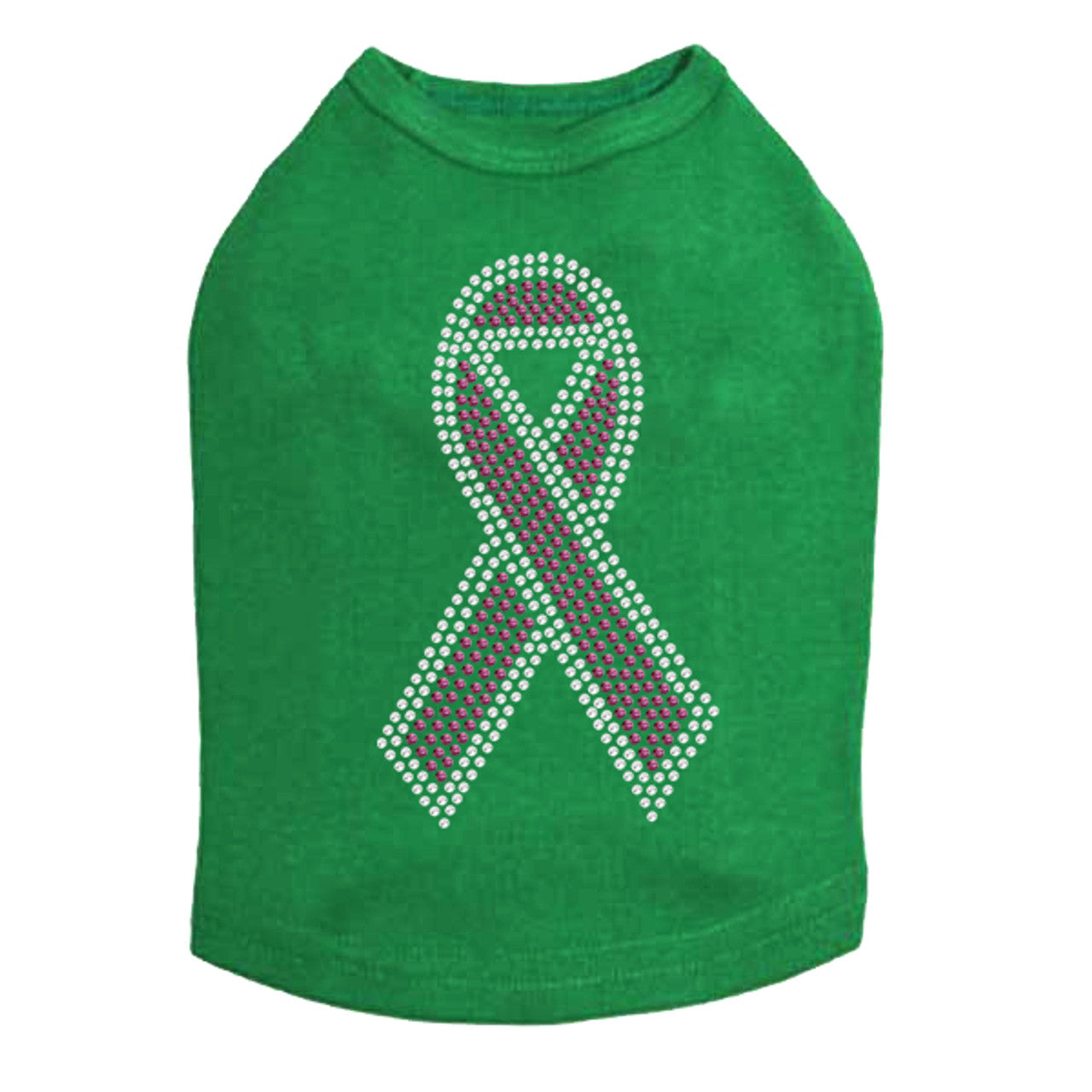 Ribbon (Pink with Clear Rhinestones) - Dog Tank