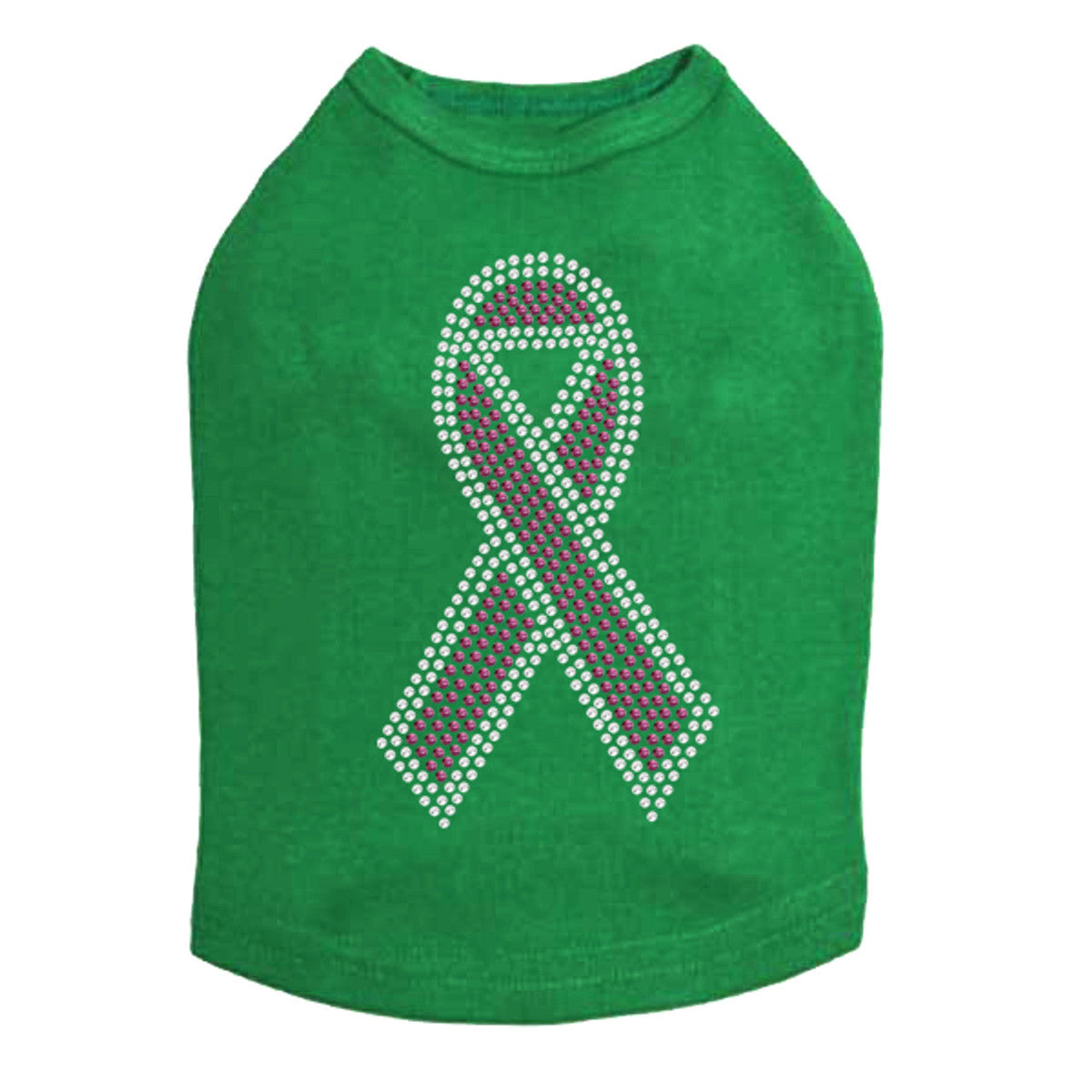 Ribbon (Pink with Clear Rhinestones) - Dog Tank