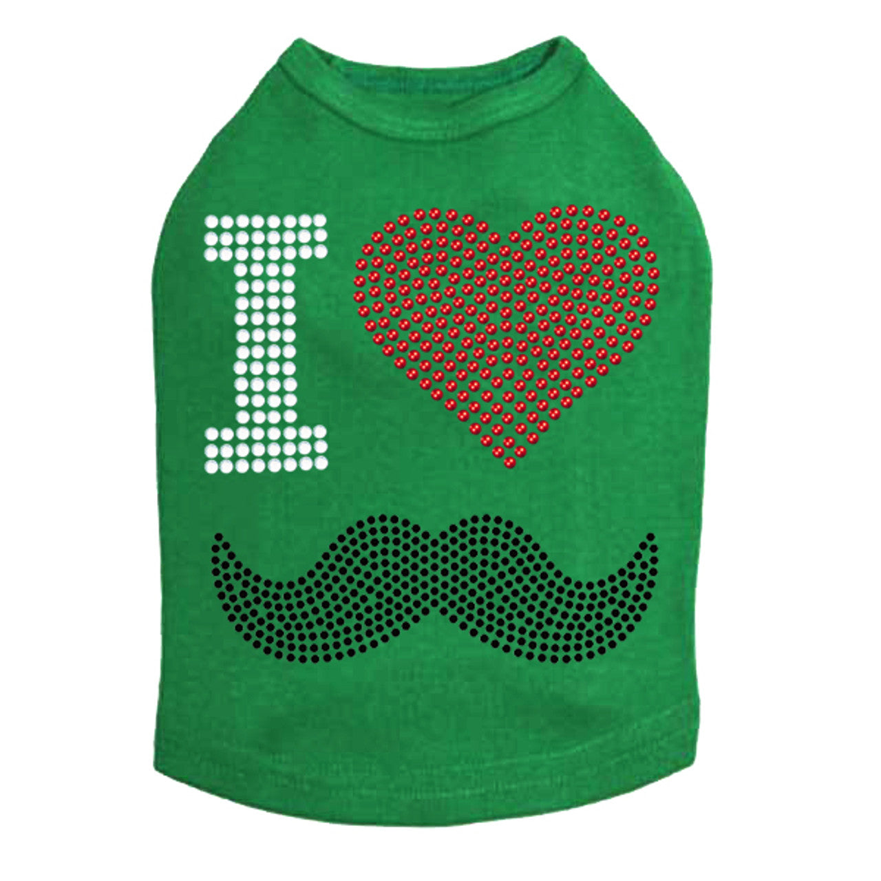 I Love Mustache - Dog Tank