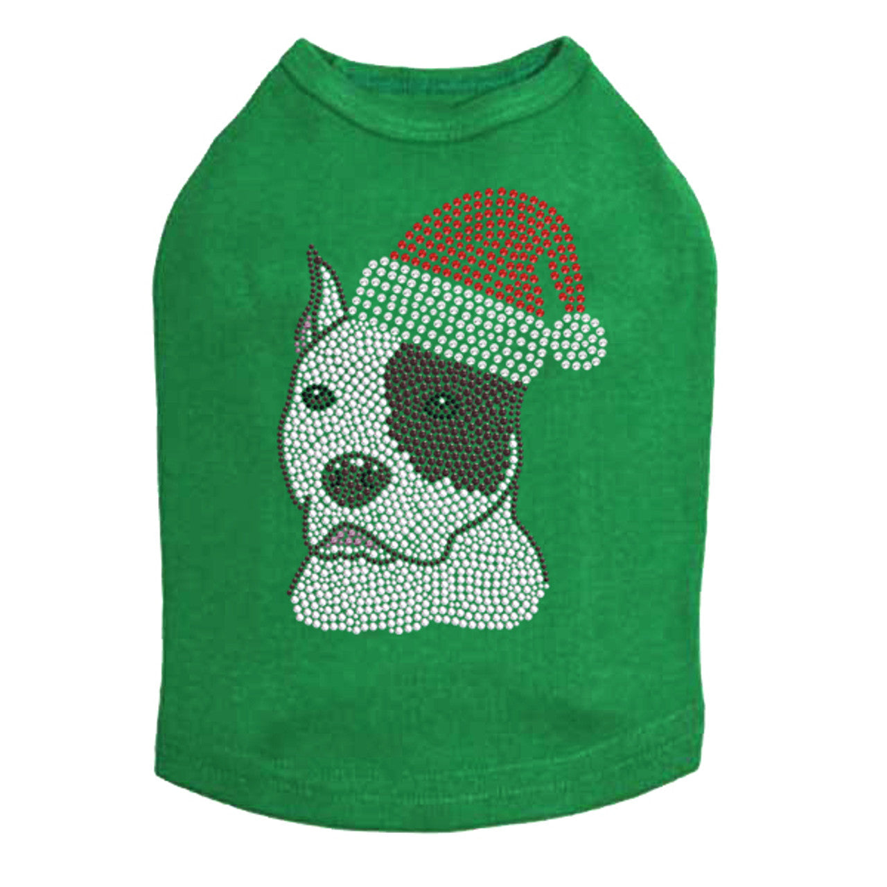 Pit Bull with Santa Hat - Dog Tank