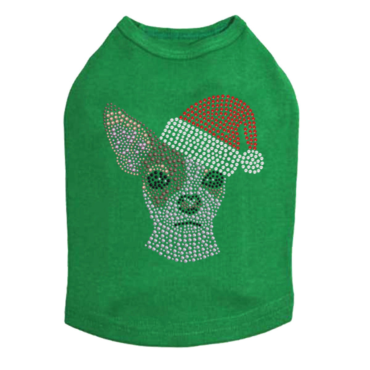 Chihuahua Face with Santa Hat - Dog Tank