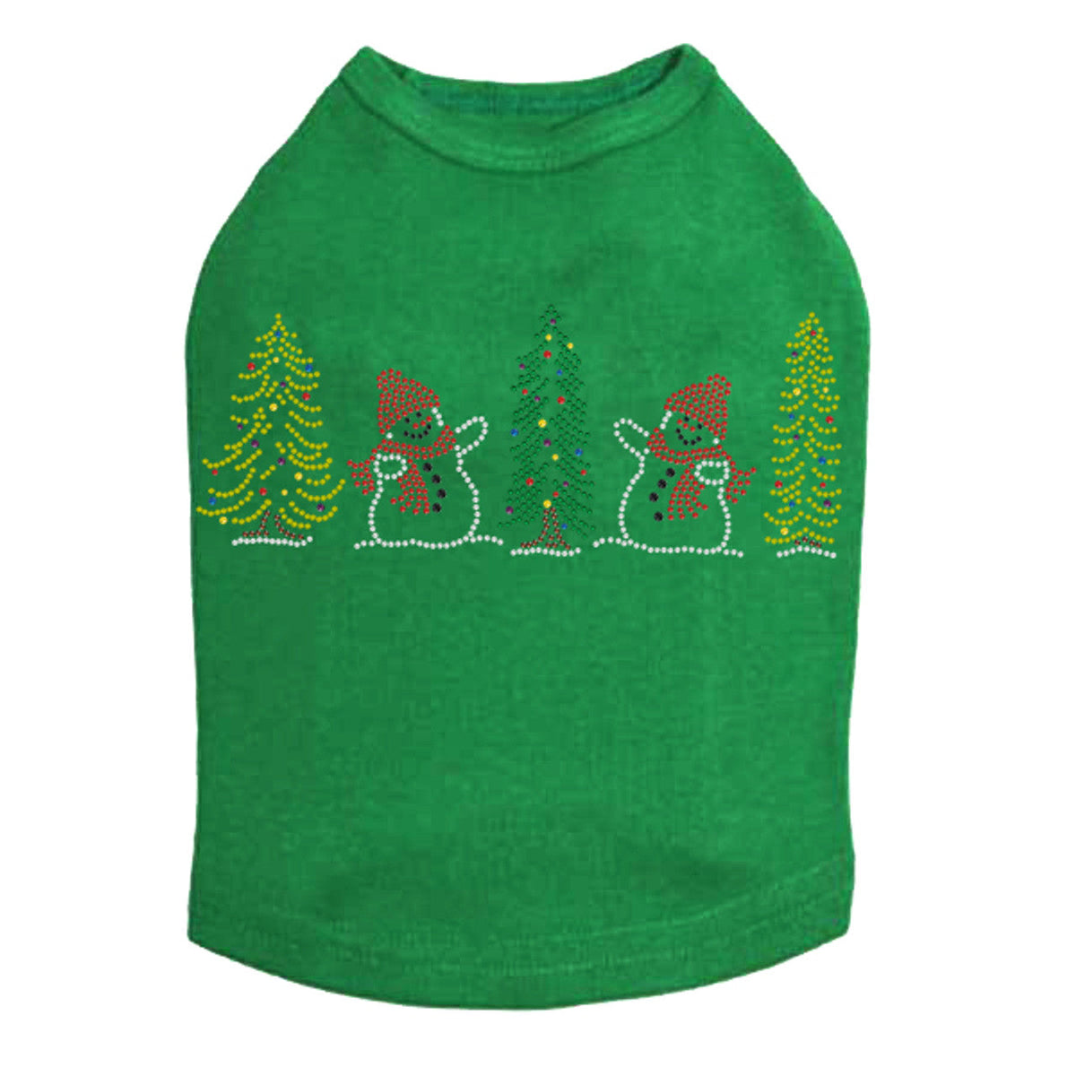 Two Snowmen in Trees - Dog Tank