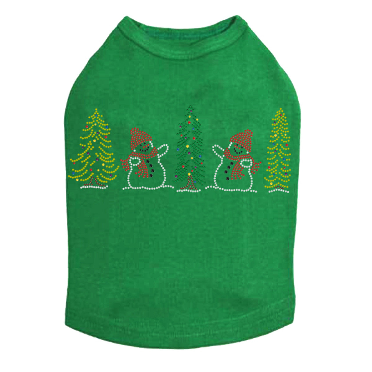 Two Snowmen in Trees - Dog Tank