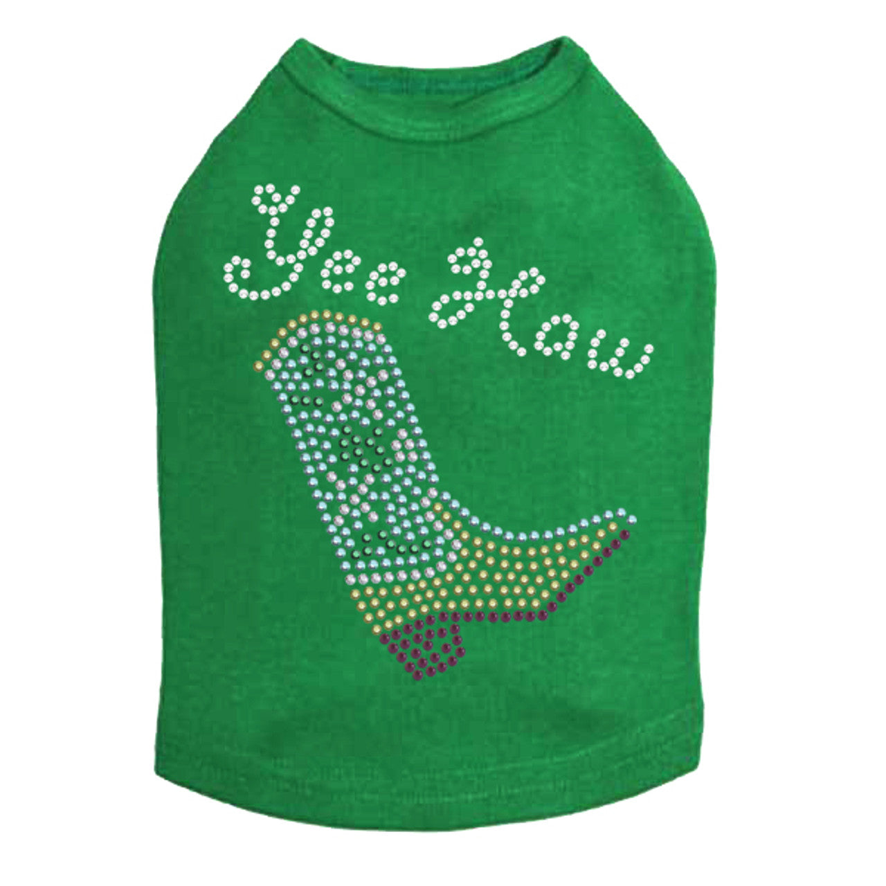Boot (Green & Turquoise with Yee Haw) - Dog Tank