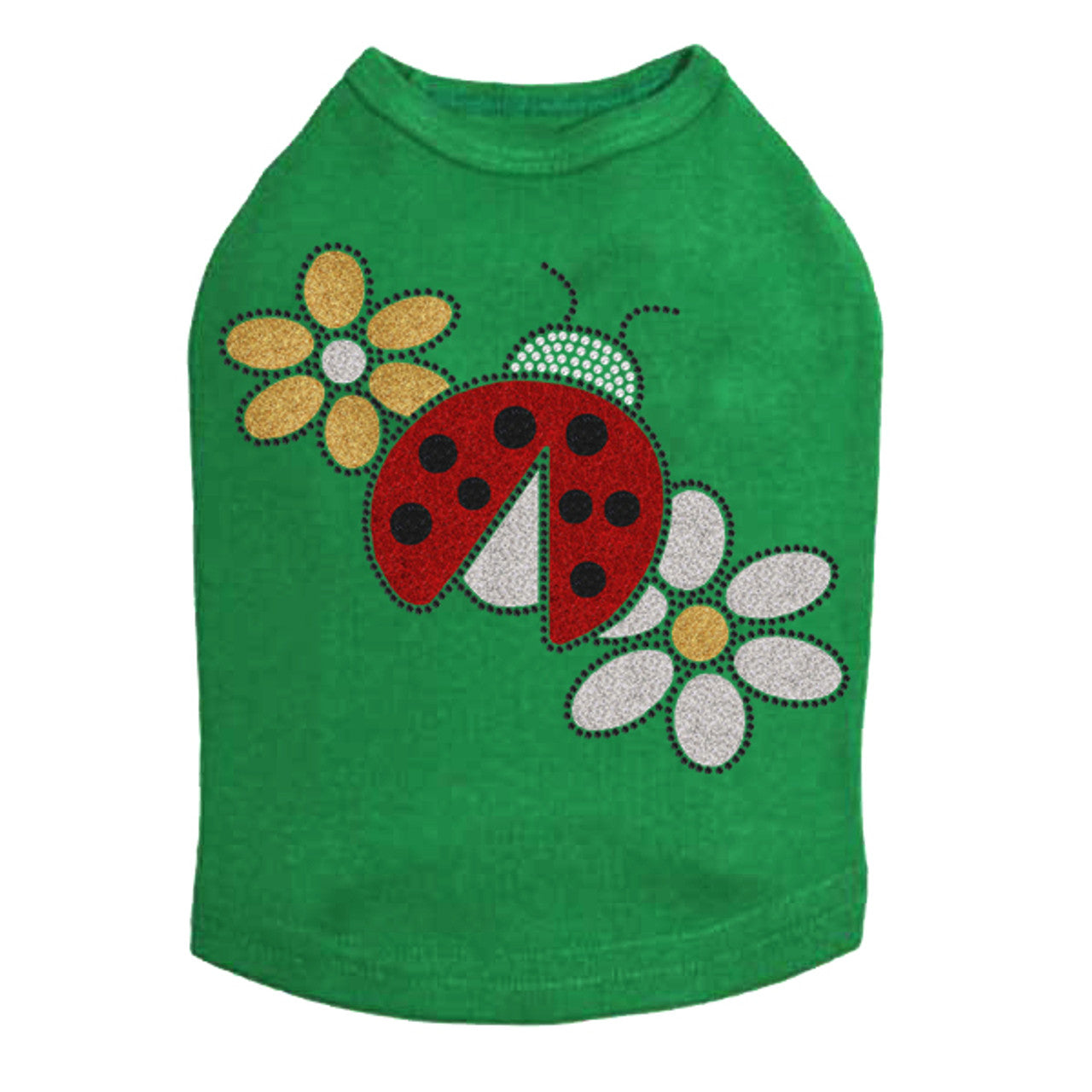 Glitter Ladybug & Daisies - Dog Tank