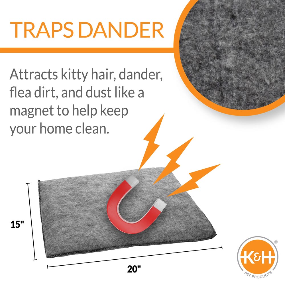 K&H Amazin' Thermo-Kitty Pad Heated Cat Bed - Indoor Cat Warming Pad with 4-Watt Removable Heater, Machine Washable
