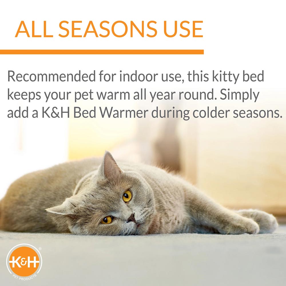 K&H Amazin' Thermo-Kitty Pad Heated Cat Bed - Indoor Cat Warming Pad with 4-Watt Removable Heater, Machine Washable