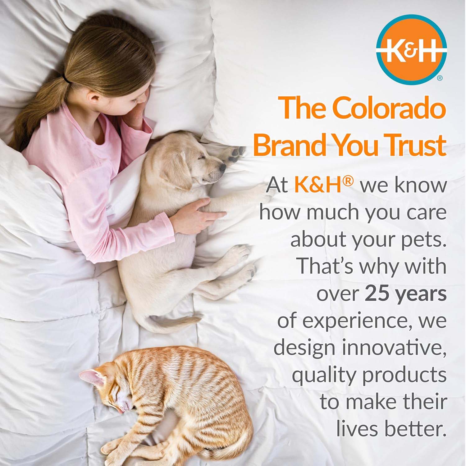 K&H Pet Bed Warmer - Indoor Heated Pad for Cats & Dogs, Thermostatically Controlled, Energy-Efficient, Safe for Arthritis & Comfort