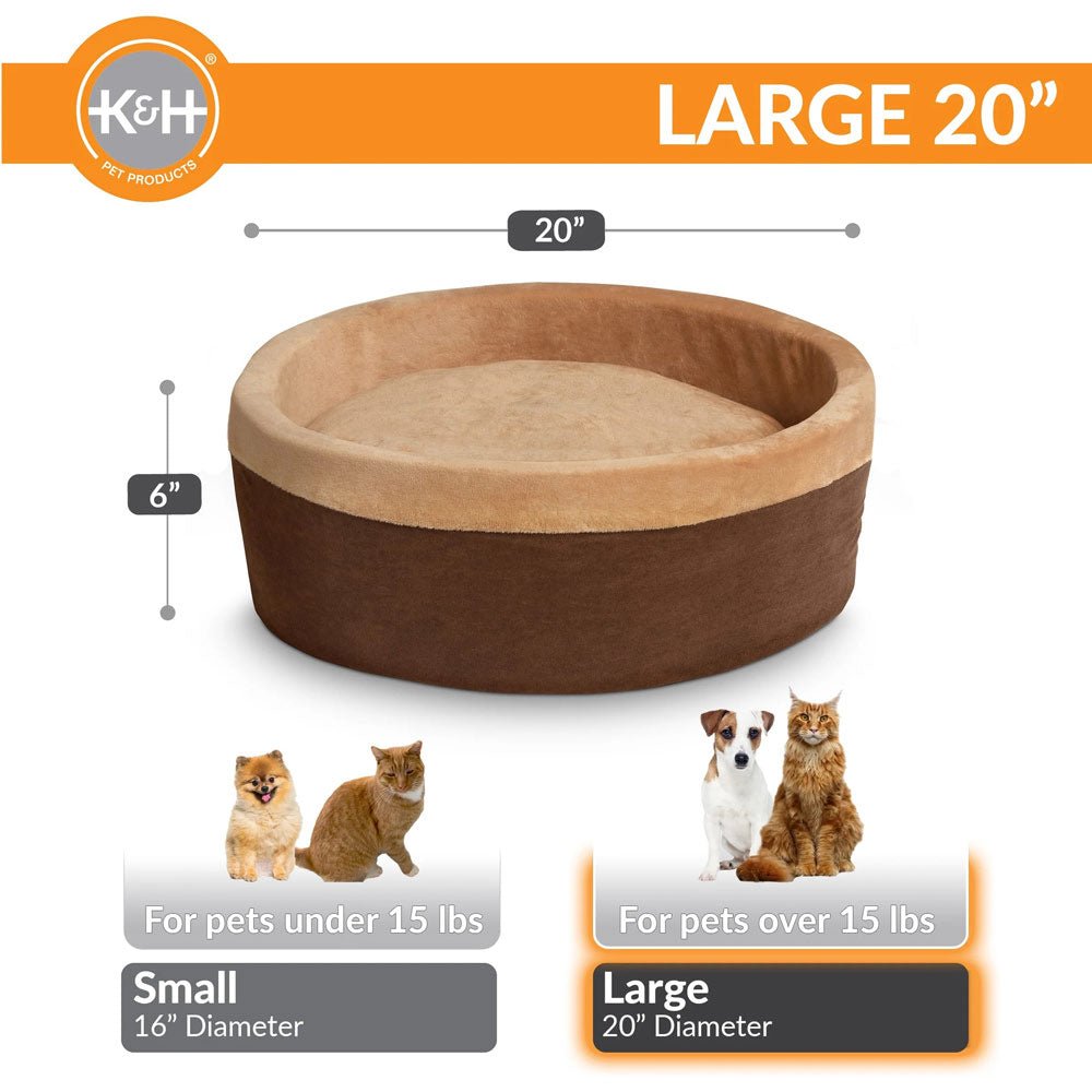K&H Pet Products Thermo-Kitty Bed Indoor Heated Cat Bed - Safe, Energy Efficient & Washable