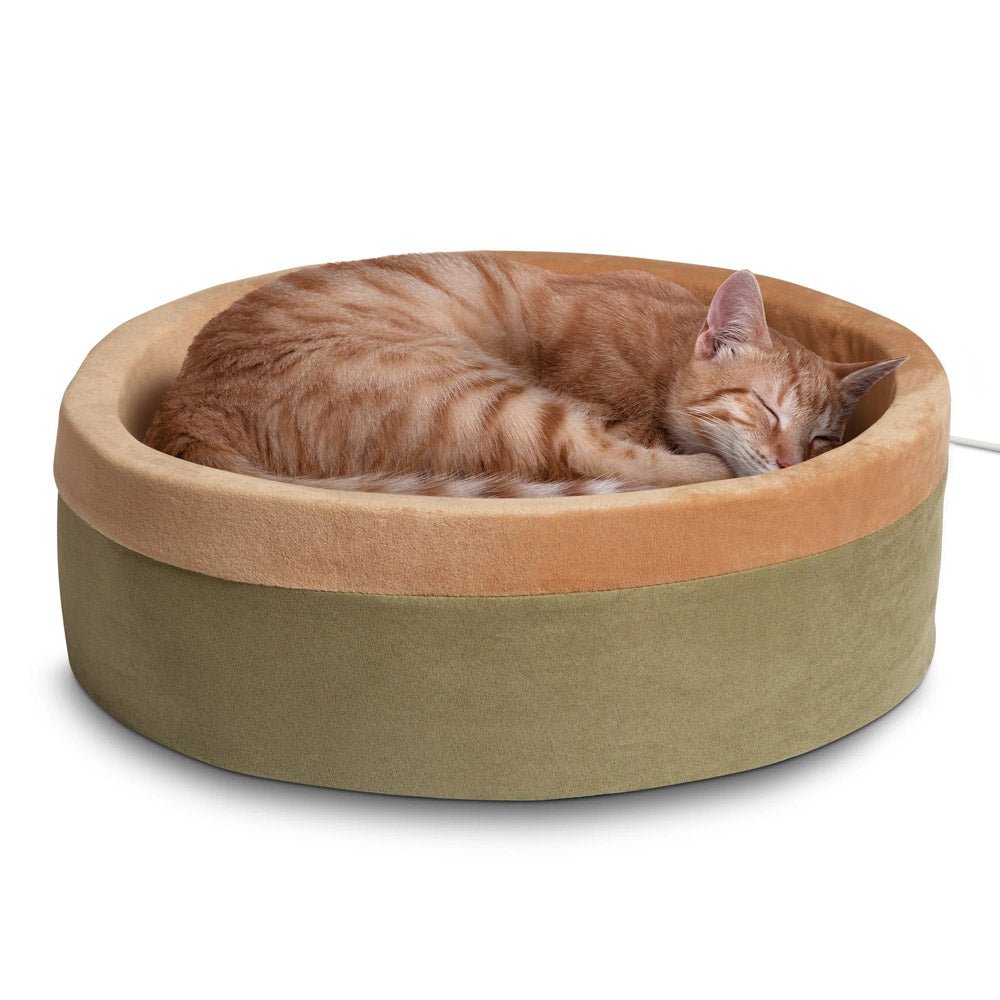 K&H Pet Products Thermo-Kitty Bed Indoor Heated Cat Bed - Safe, Energy Efficient & Washable