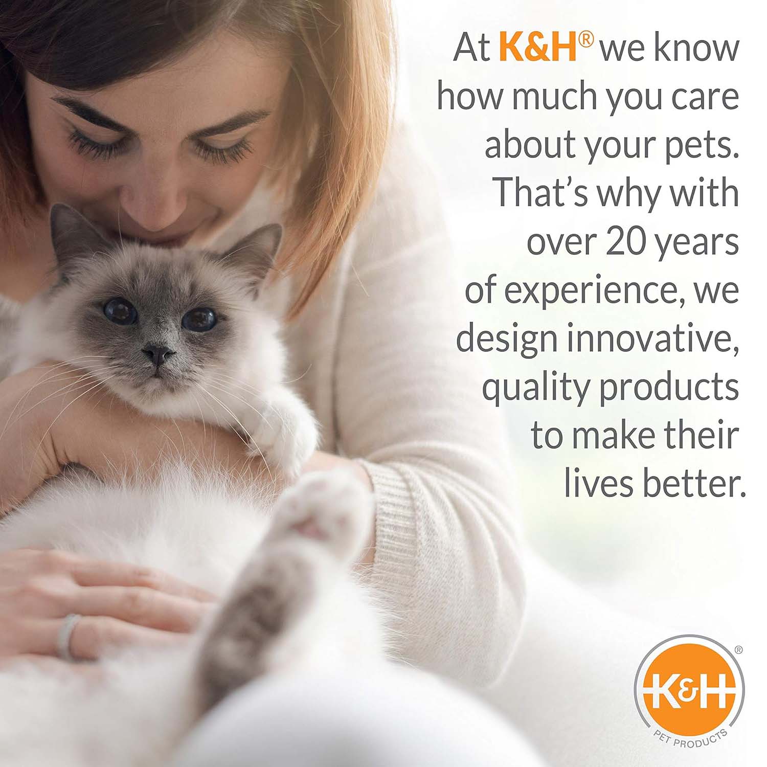 K&H Thermo-Kitty Cuddle Up Cat Bed - Indoor Heated Cat Bed with Low-Wall Design, Soft Foam Base & Removable Washable Cover